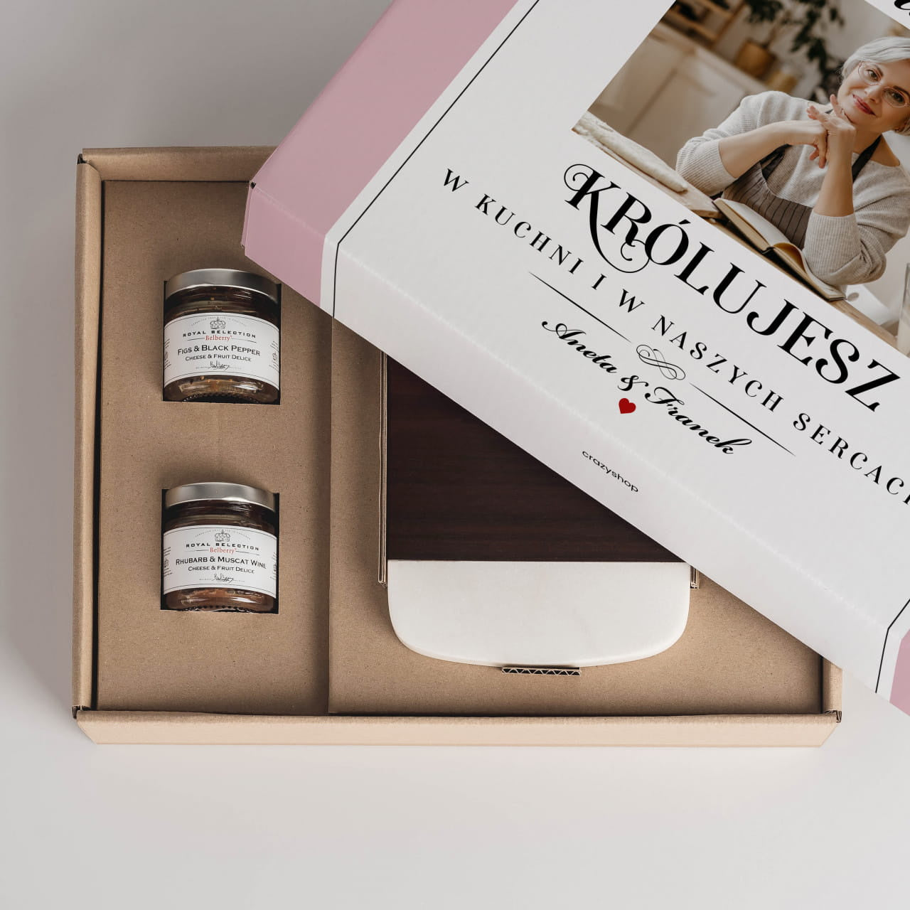 Zestaw prezentowy dla mamy - konfitury i deska do serów prezent dla mamy prezent na dzień mamy