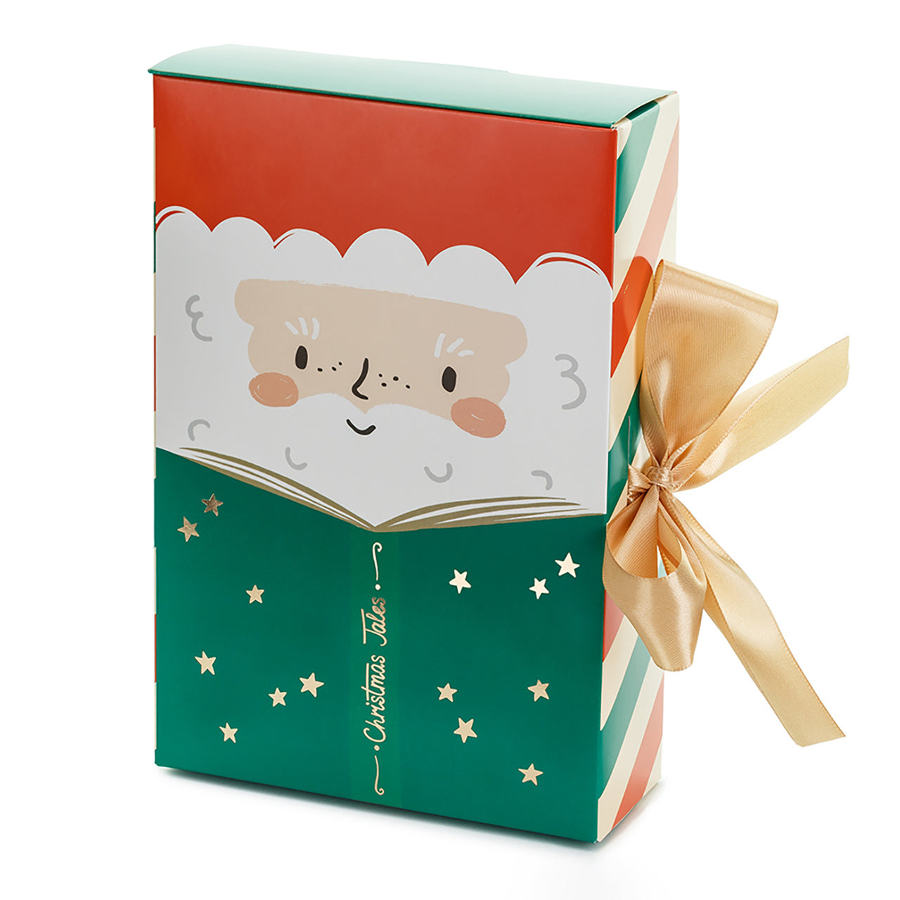 Opakowanie świąteczne Mikołaj - pudełko prezentowe z kokardką