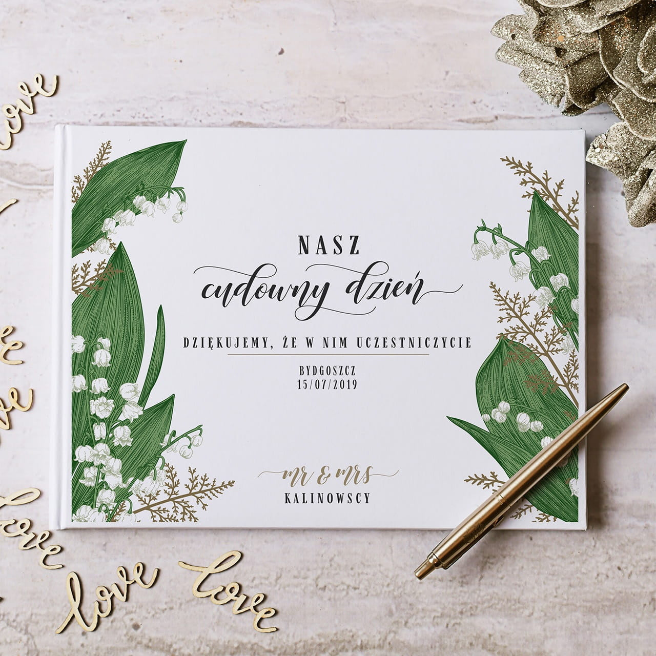 Księga gości na wesele - Nasz cudowny dzień prezent na wesele prezent na ślub księga gości weselnych