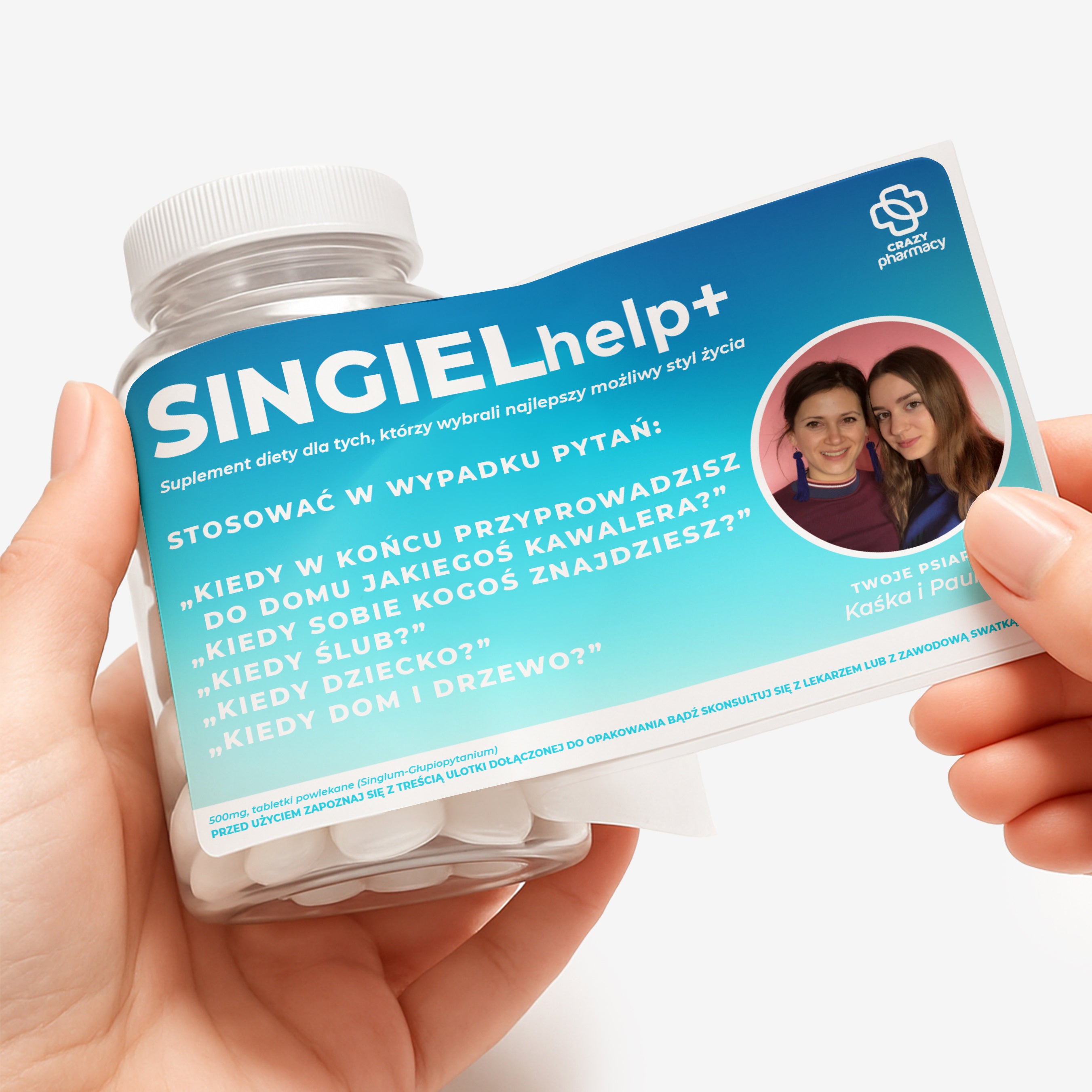 Zestaw prezentowy: miętówki + etykieta do naklejenia - Singiel Help prezent dla singla singielki
