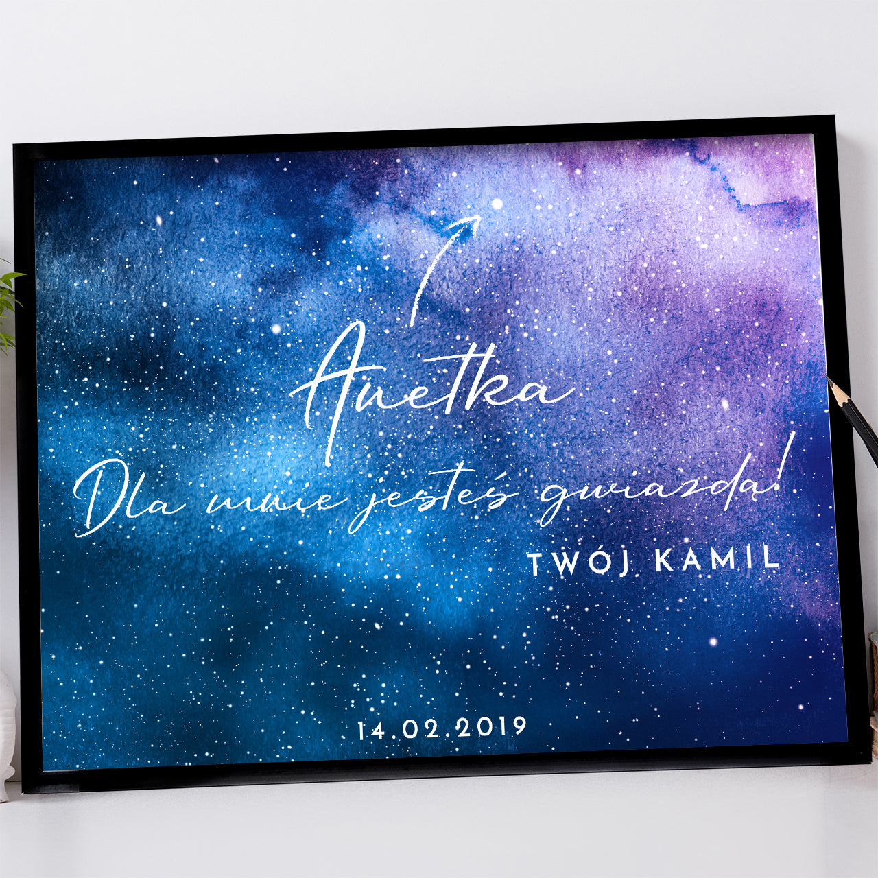 Personalizowany plakat - romantyczny prezent dla niej prezent na Walentynki prezent na rocznicę dla niej