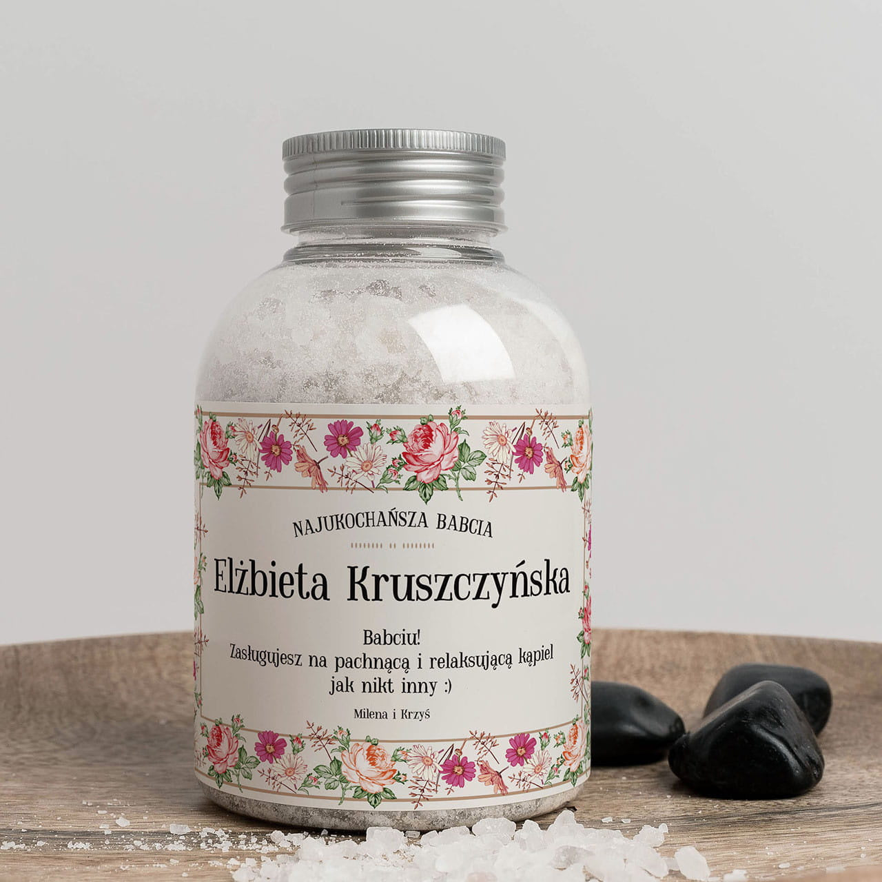 Personalizowana sól do kąpieli - upominek dla babci upominek na dzień babci sól kąpielowa gadżet dla babci