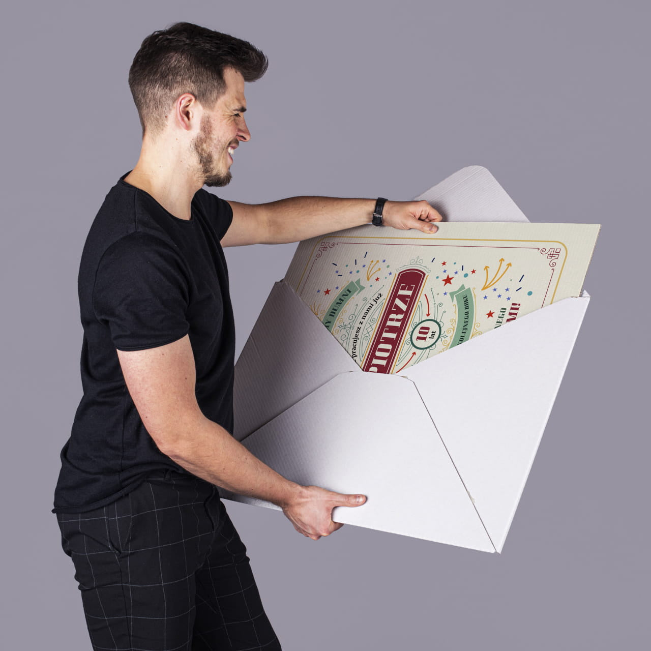 Gratulacyjna kartka na jubileusz pracy w firmie upominek dla pracownika kartka personalizowana