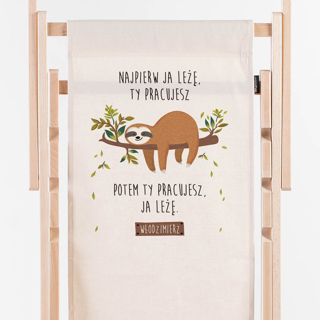 Personalizowany leżak dla lenia leżak z nadrukiem leżak personalizowany prezent dla śpiocha prezent dla lenia