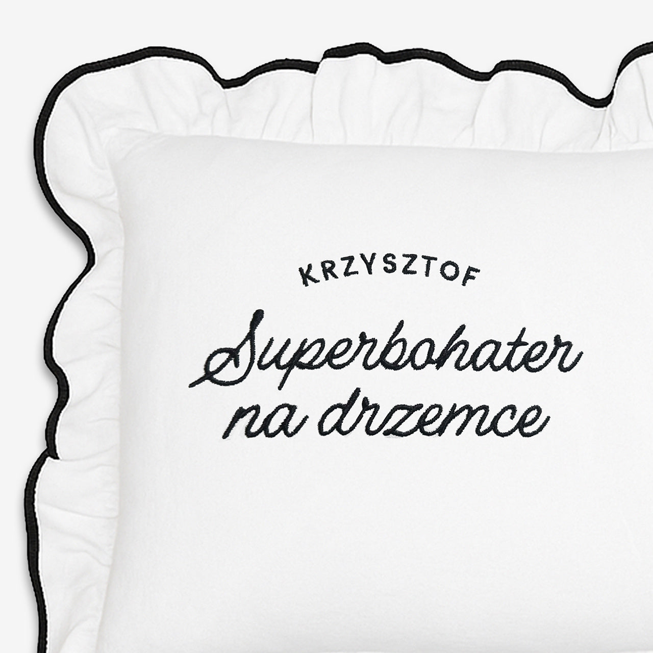 Haftowana poduszka z falbanką - prezent dla taty poduszka z napisem poduszka na prezent prezent na Dzień Taty