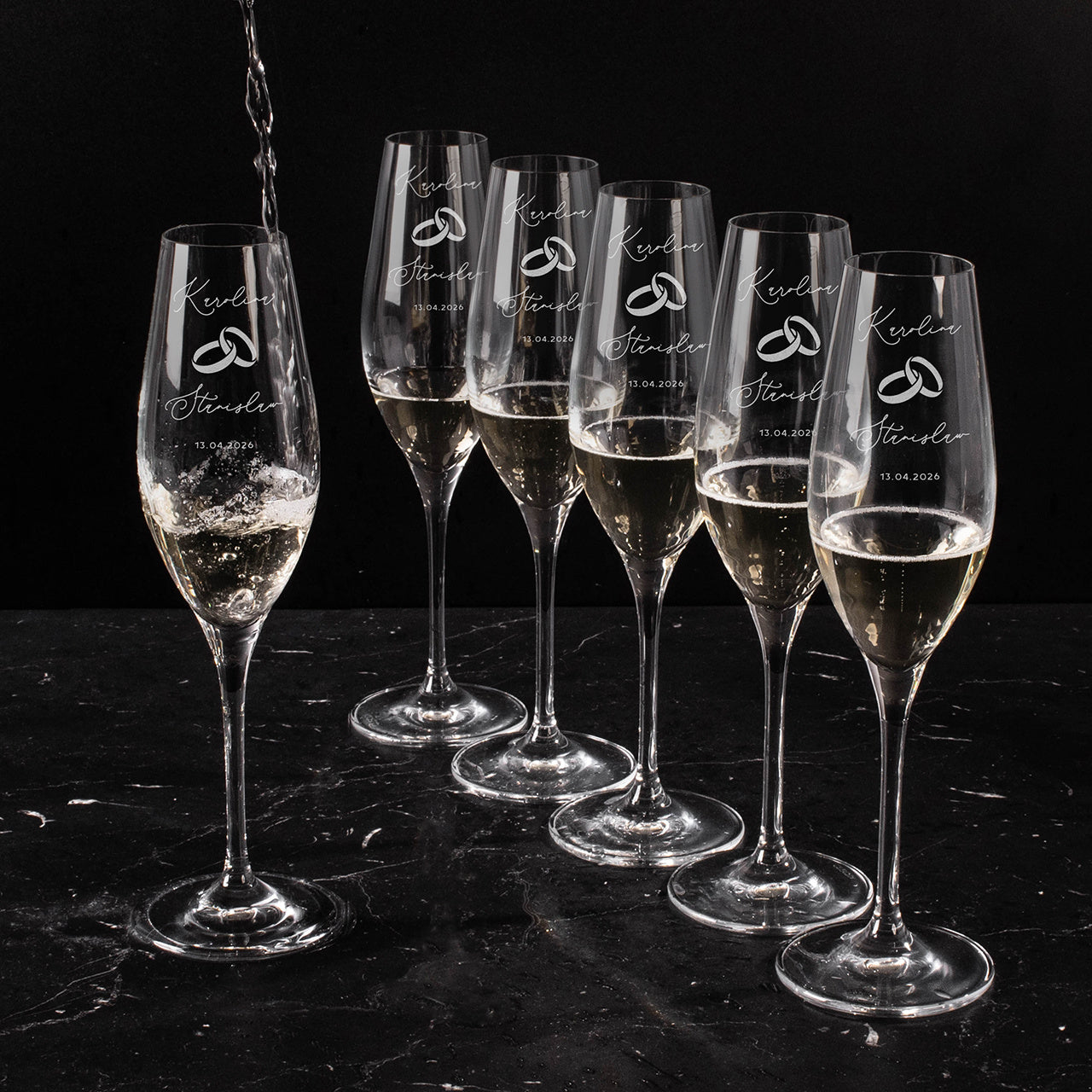 Grawerowane kieliszki na ślub - elegancki prezent ślubny kieliszki z grawerem prezent na ślub