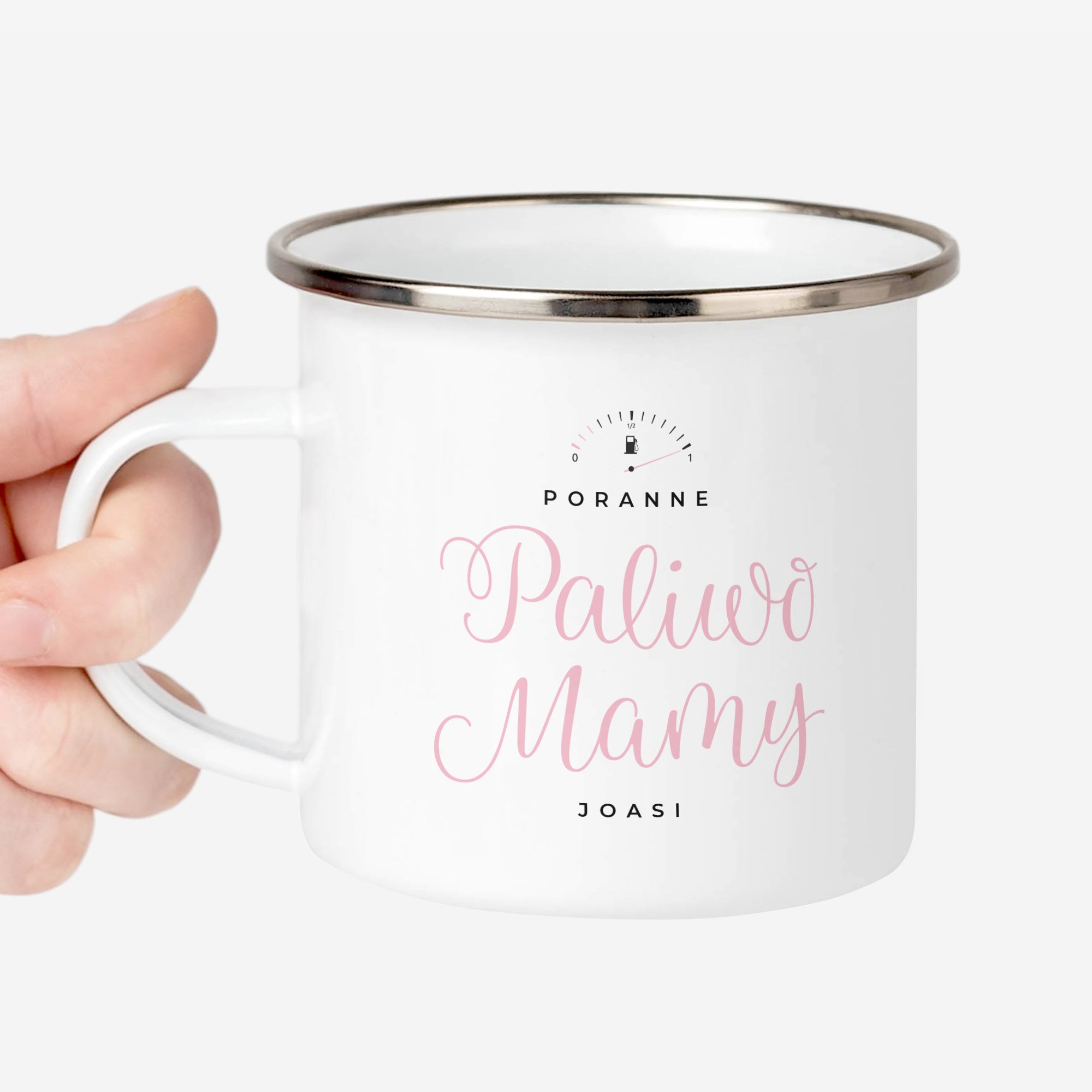 Emaliowany kubek dla mamy - Paliwo Mamy prezent na dzień mamy personalizowany kubek