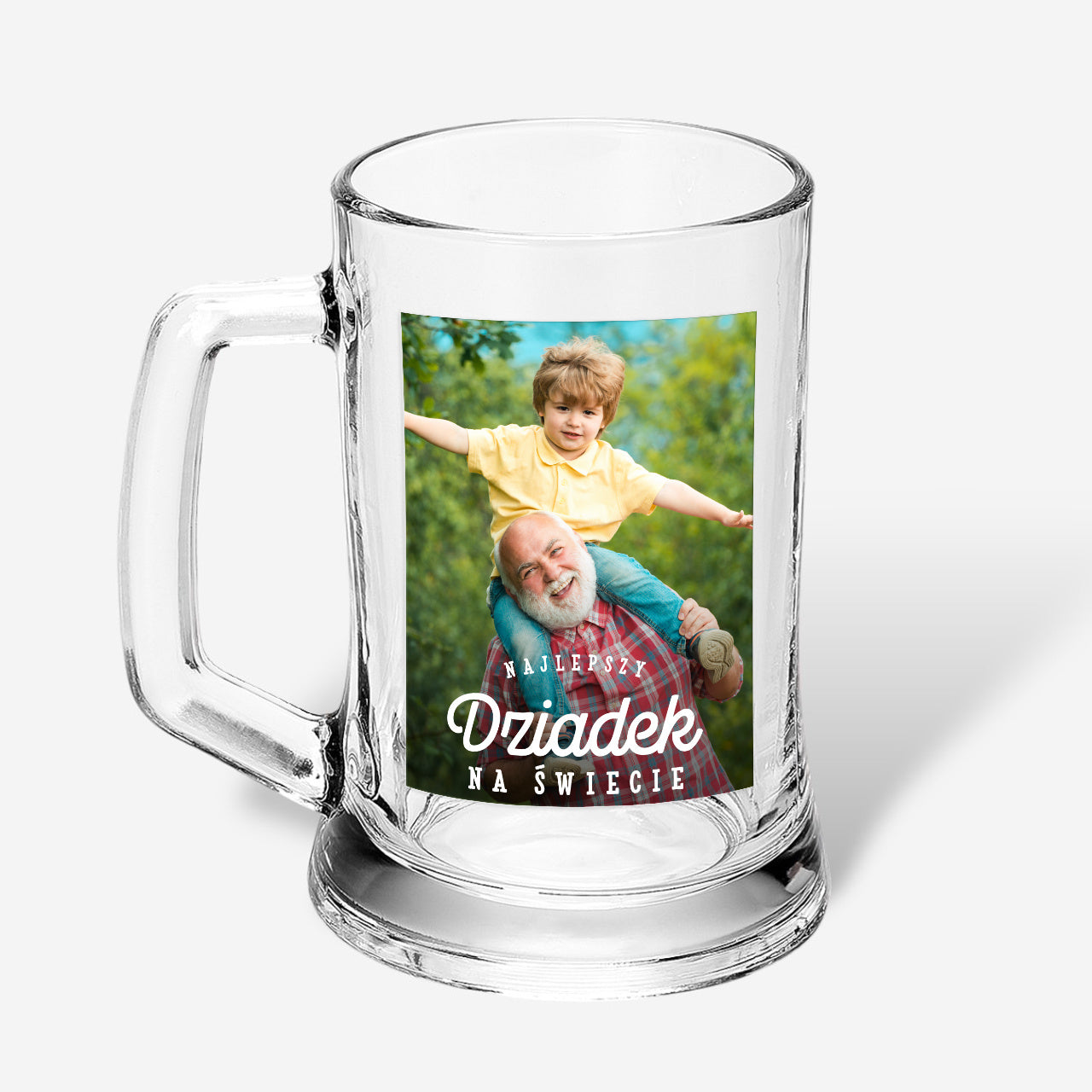 Kufel do piwa ze zdjęciem - prezent z okazji Dnia Dziadka kufel z grawerem prezent dla Dziadka