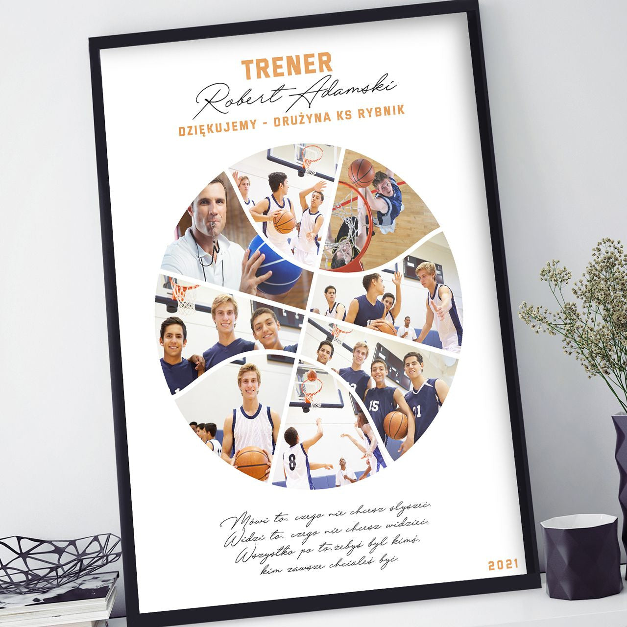 Plakat dla trenera koszykówki