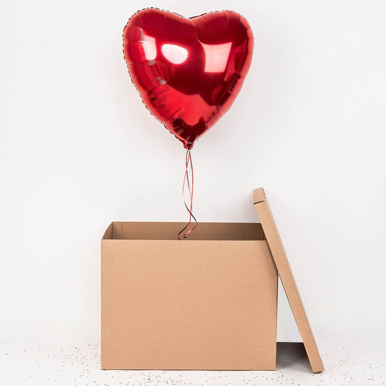 Zestaw prezentowy na Walentynki - duży balon serce i kartka