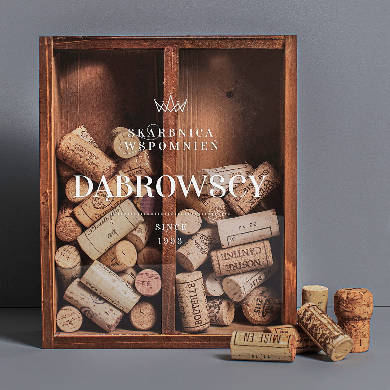 Skrzynka na korki po winie z okazji Rocznicy Ślubu prezent na rocznicę ślubu prezent z okazji rocznicy ślubu