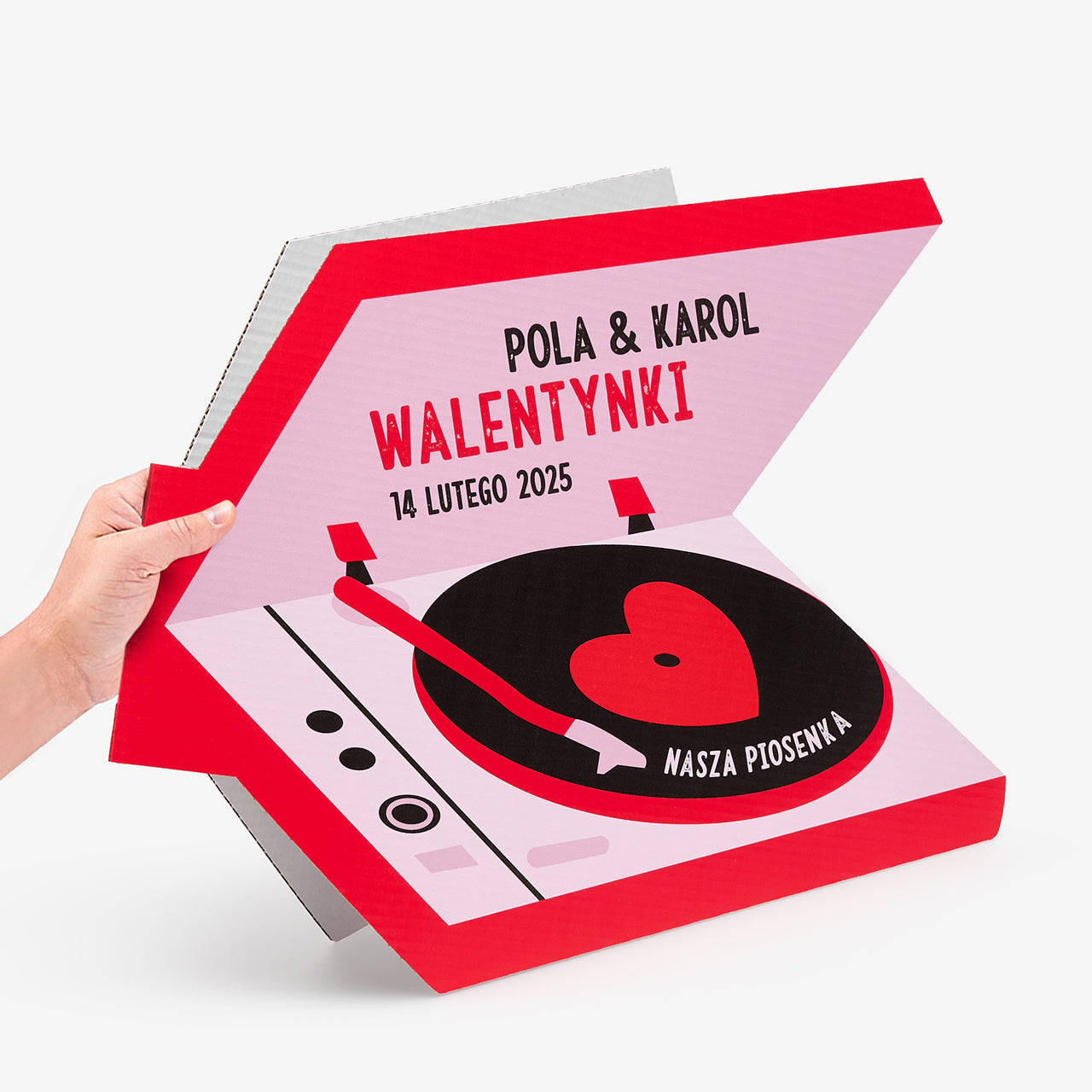 Duża kartka na walentynki xxl – gramofon duża kartka walentynkowa kartka XXL upominek dla chłopaka 