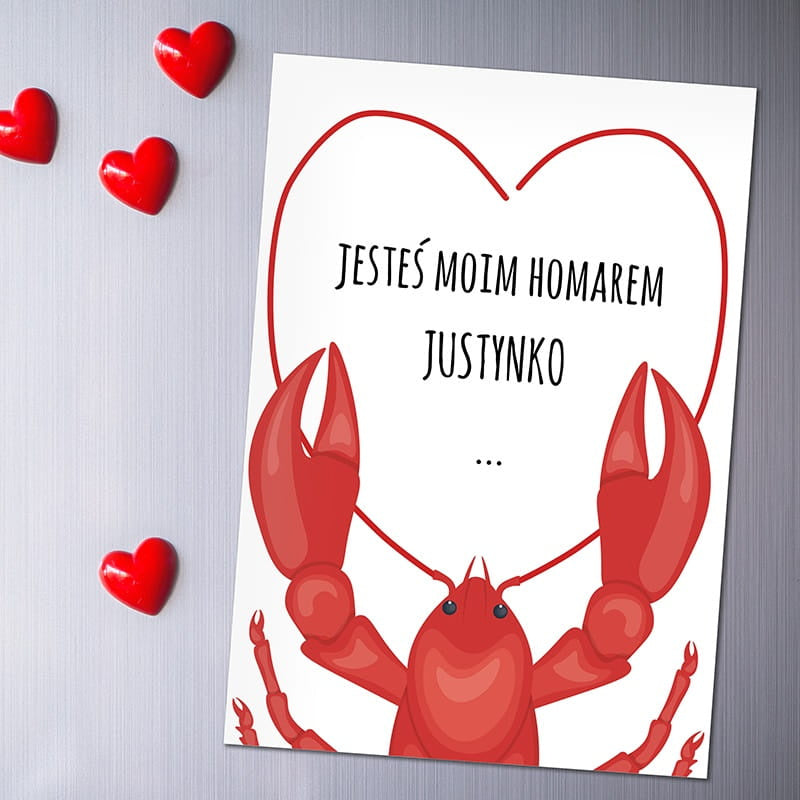 Magnes z personalizacją - upominek walentynkowy prezent na Walentynki romantyczny magnes na lodówkę
