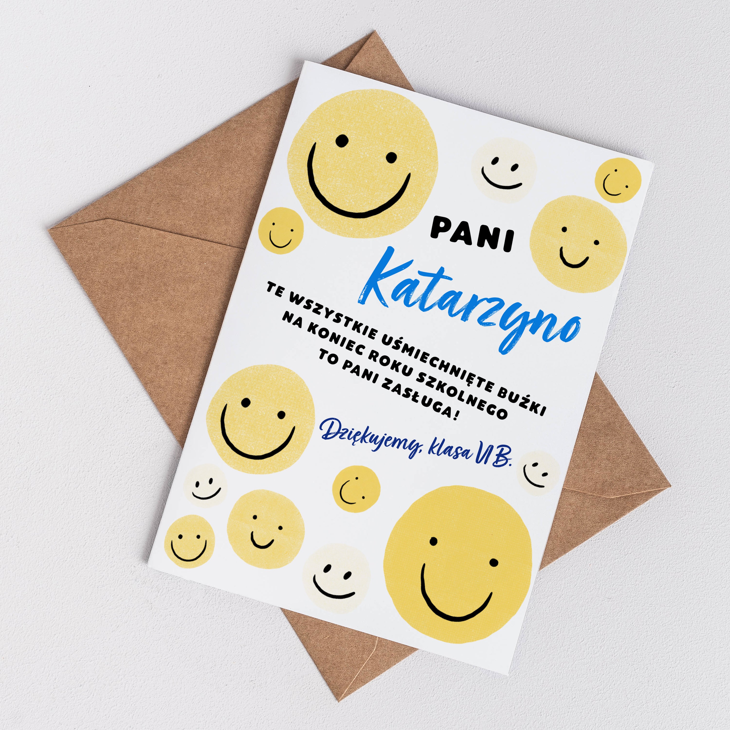 Podziękowanie dla nauczycielki - kartka personalizowana prezent dla nauczycielki podziękowania dla nauczycielki