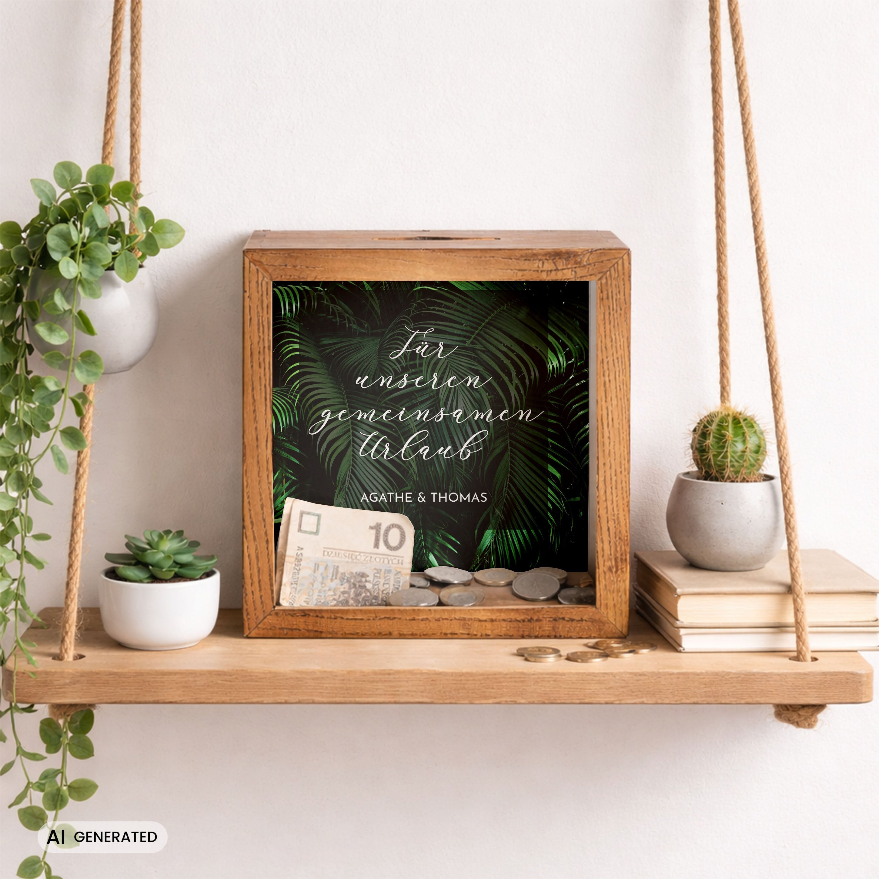 Personalisierte Spardose FÜR DEN URLAUB - Geschenk zum Hochzeitstag