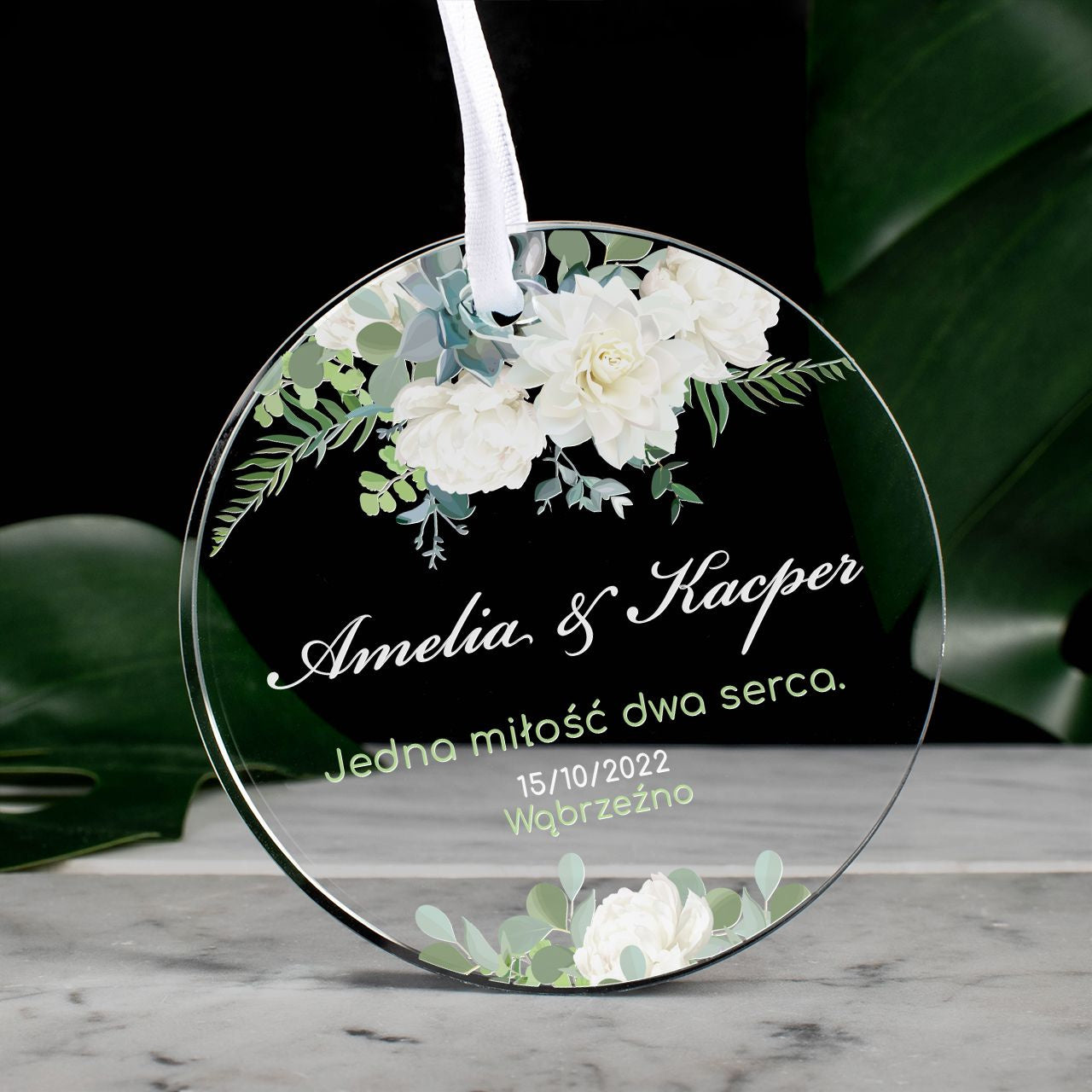 Zawieszka personalizowana - upominek dla nowożeńców