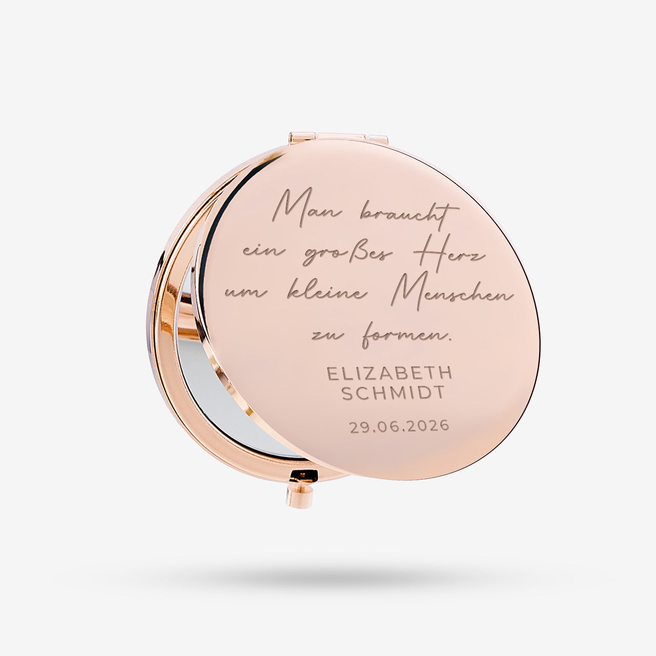 Taschen- Spiegel - Geschenk für Erzieherin - Roségold