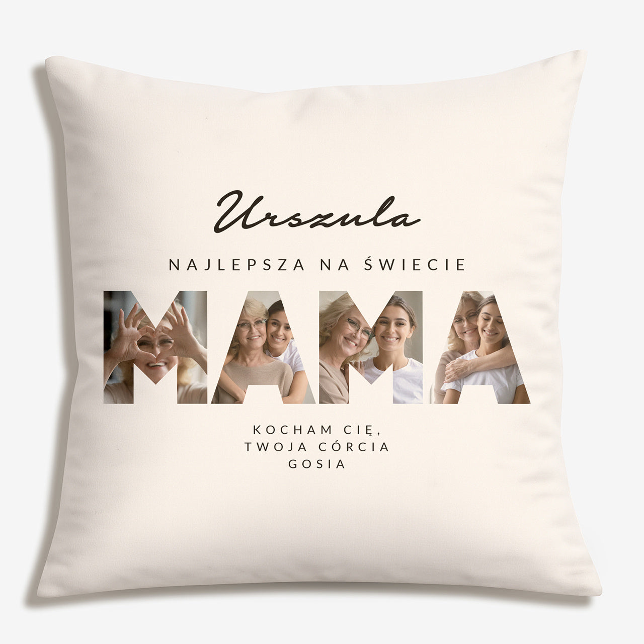 Personalizowana poduszka dla mamy - najlepsza mama prezent dla mamy ze zdjęciami