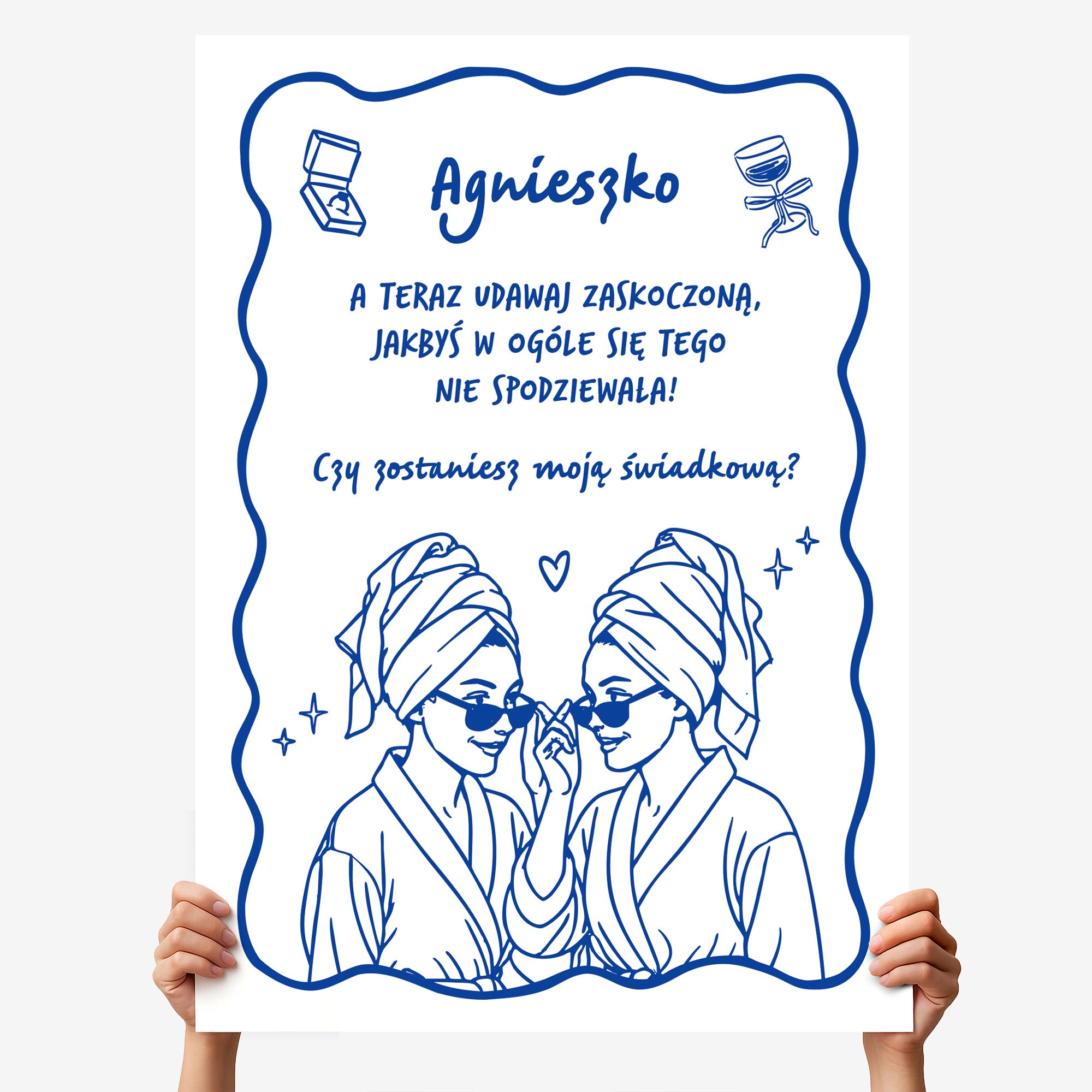 Kartka dla świadkowej - prośba o świadkowanie kartka personalizowana zapytanie o świadkowanie
