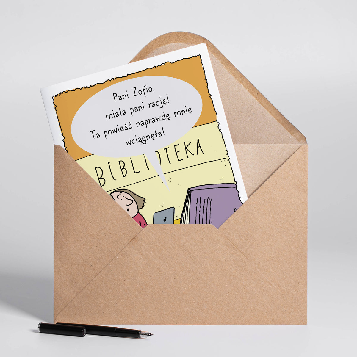 Personalizowana kartka a4 - upominek dla bibliotekarki 