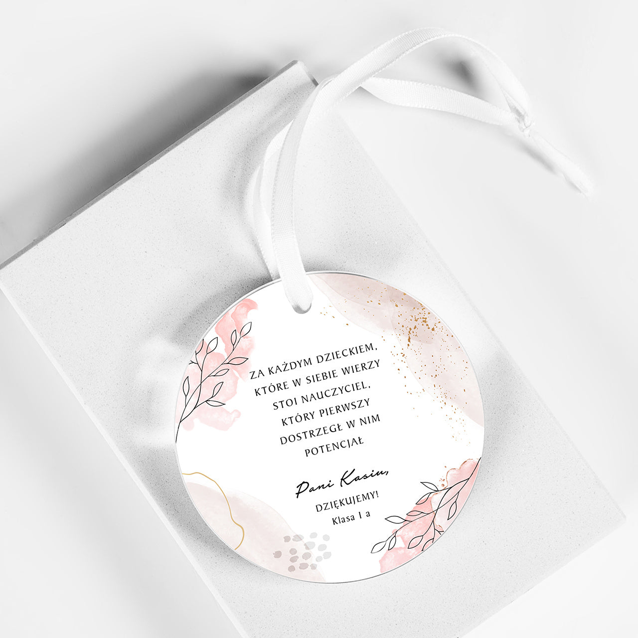 Personalizowana zawieszka szklana - podziękowanie dla wychowawcy