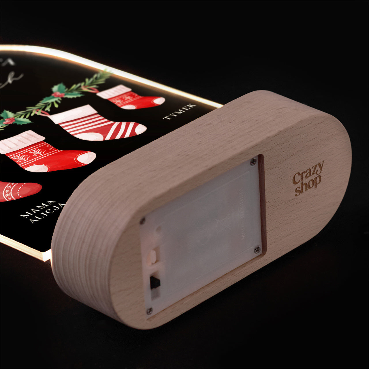 Personalizowana lampka led świąteczna - prezent dla rodziny