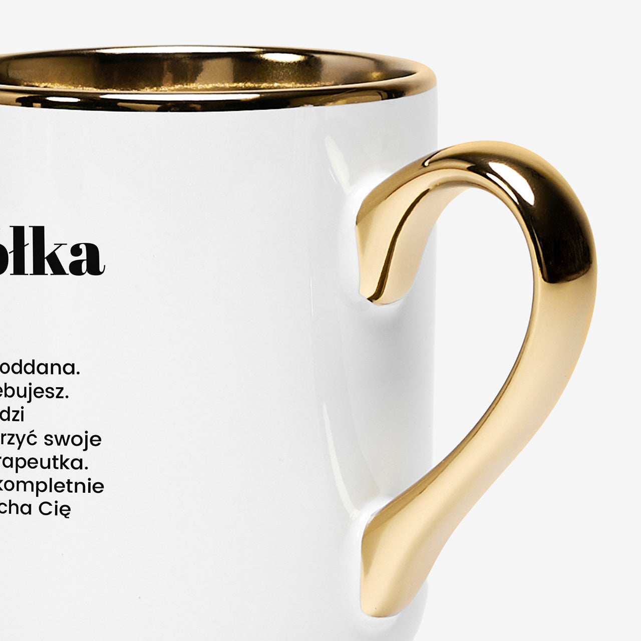 Kubek ze złotym rantem dla przyjaciółki 