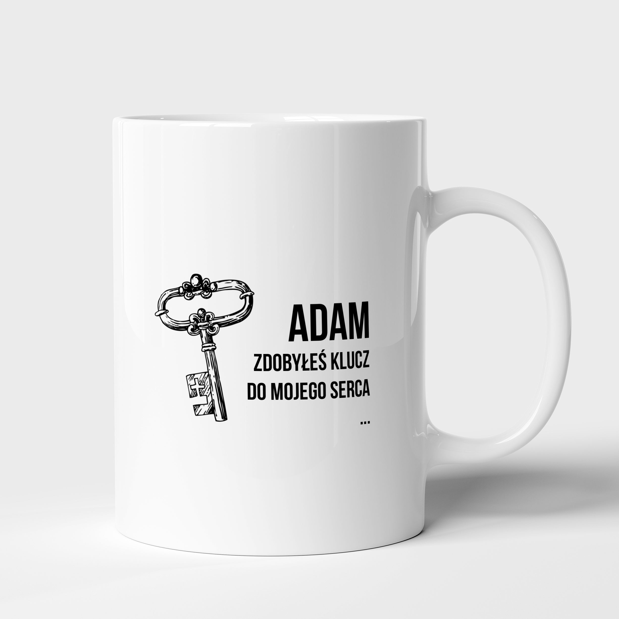 Personalizowany kubek - Klucz Do Serca - prezent na Walentynki prezent walentynkowy kubek na walentynki