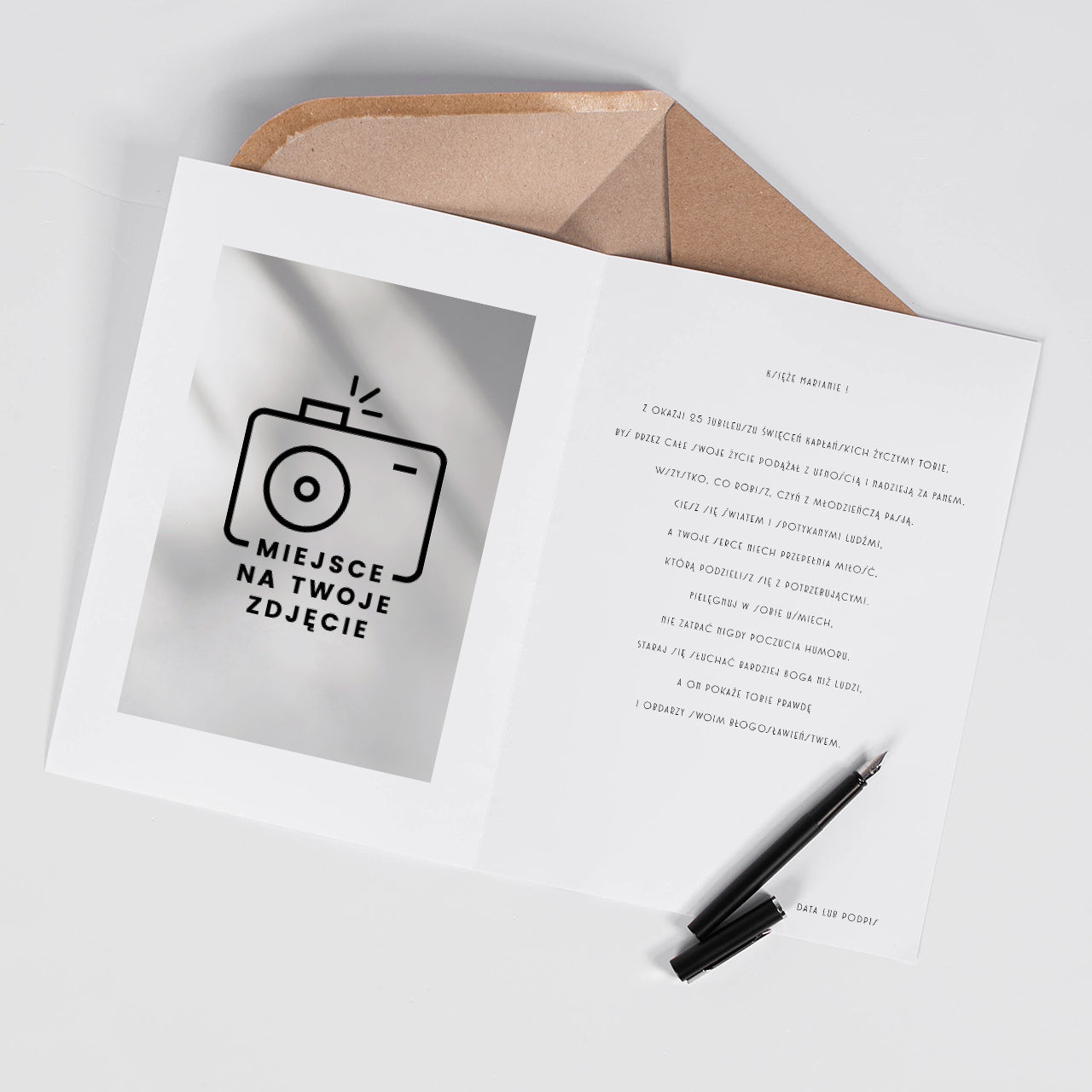 Duża kartka z okazji święceń kapłańskich A4 - personalizowana kartka dla księdza upominek dla księdza