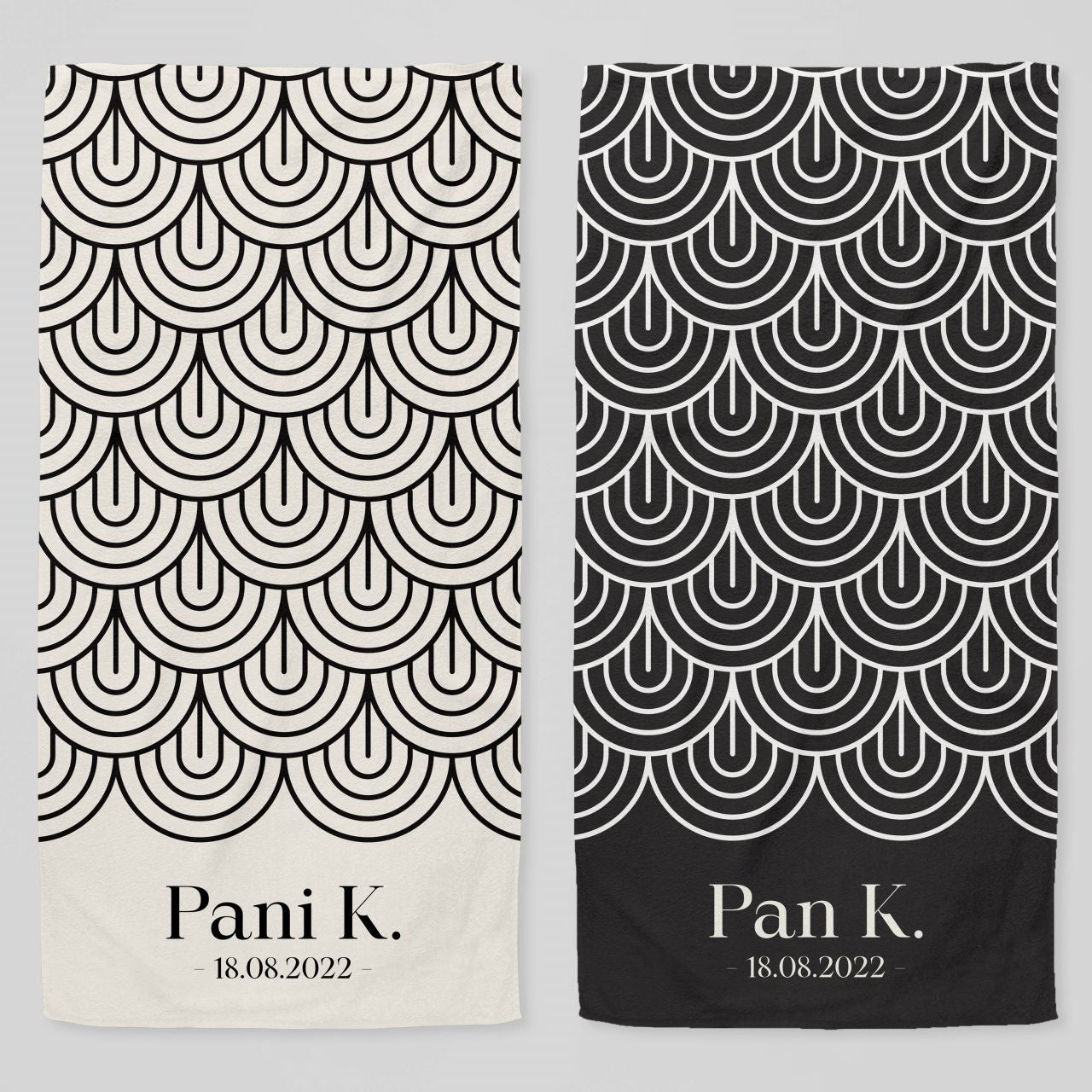 Personalizowane ręczniki dla pary - Pani i Pan