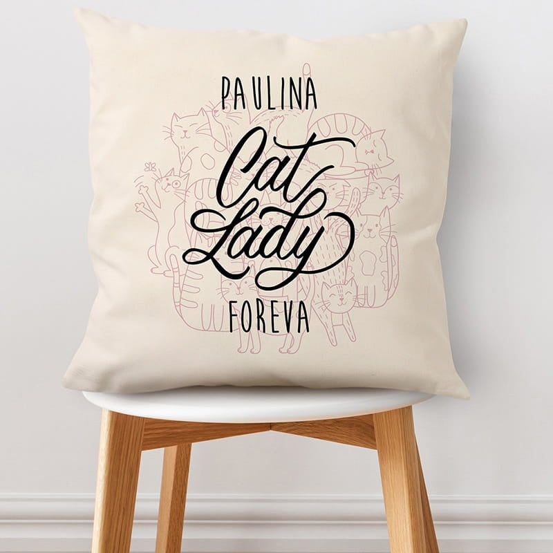 Poduszka dla kociary - cat lady prezent dla kociary poduszka z kotami prezent dla miłośniczki kotów