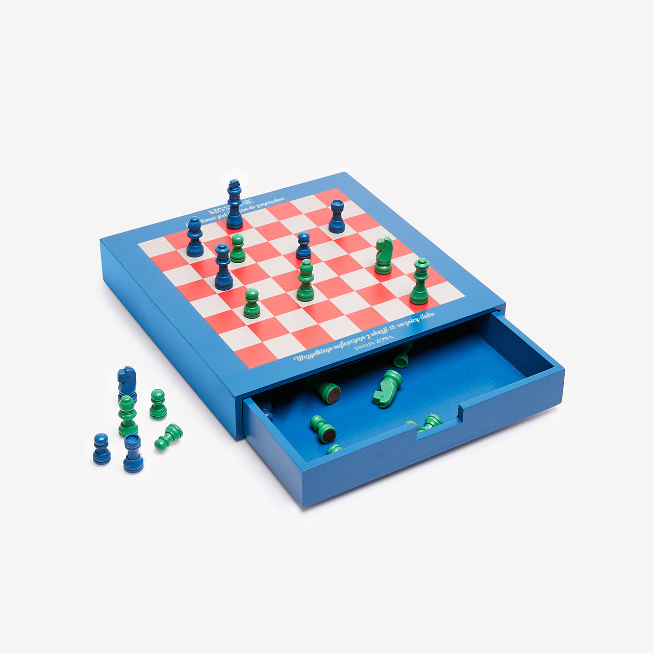  Drewniane szachy personalizowane - prezent dla męża na rocznicę prezent rocznicowy zestaw szachowy