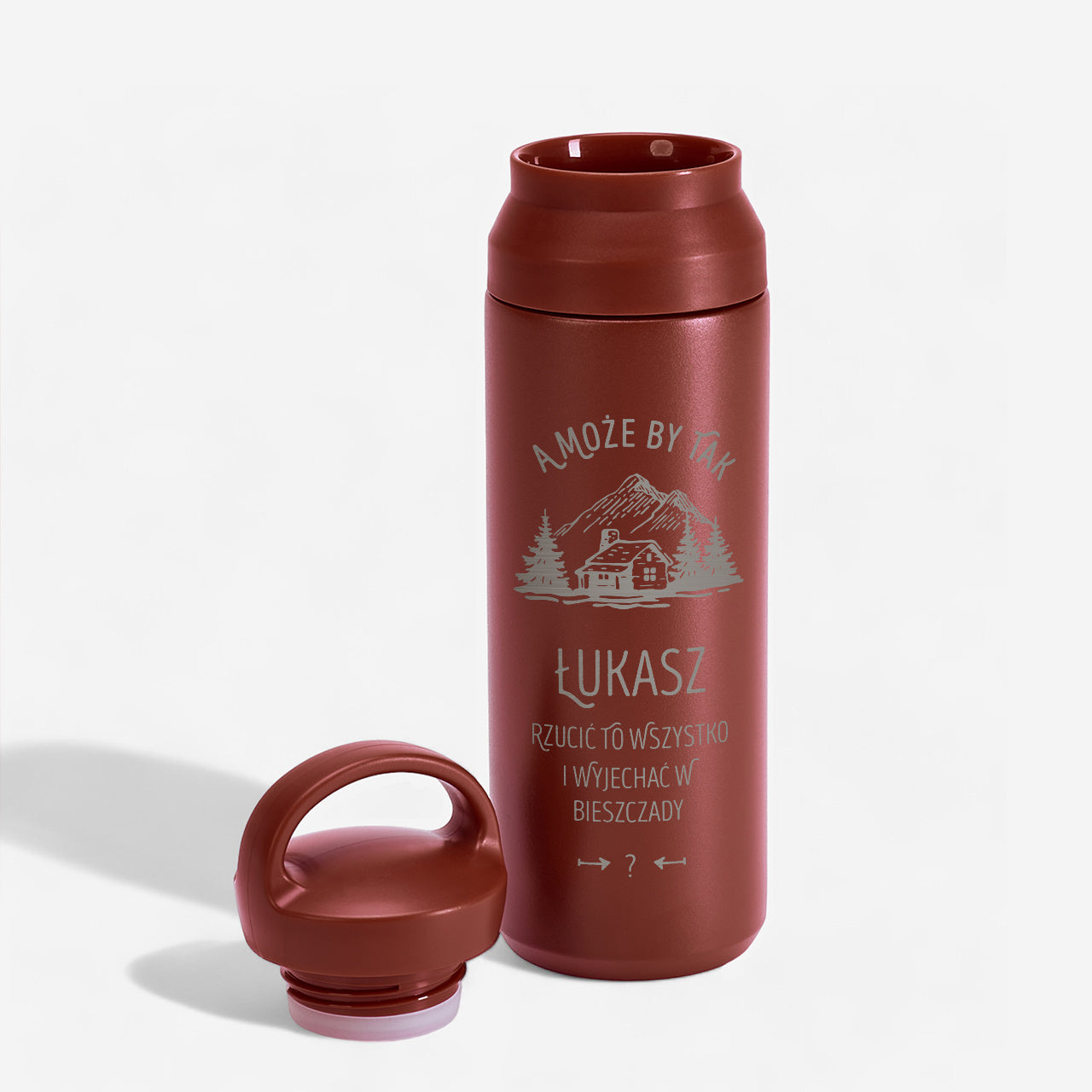 Grawerowany termos - Bieszczady - śmieszny prezent dla koleżanki z pracy