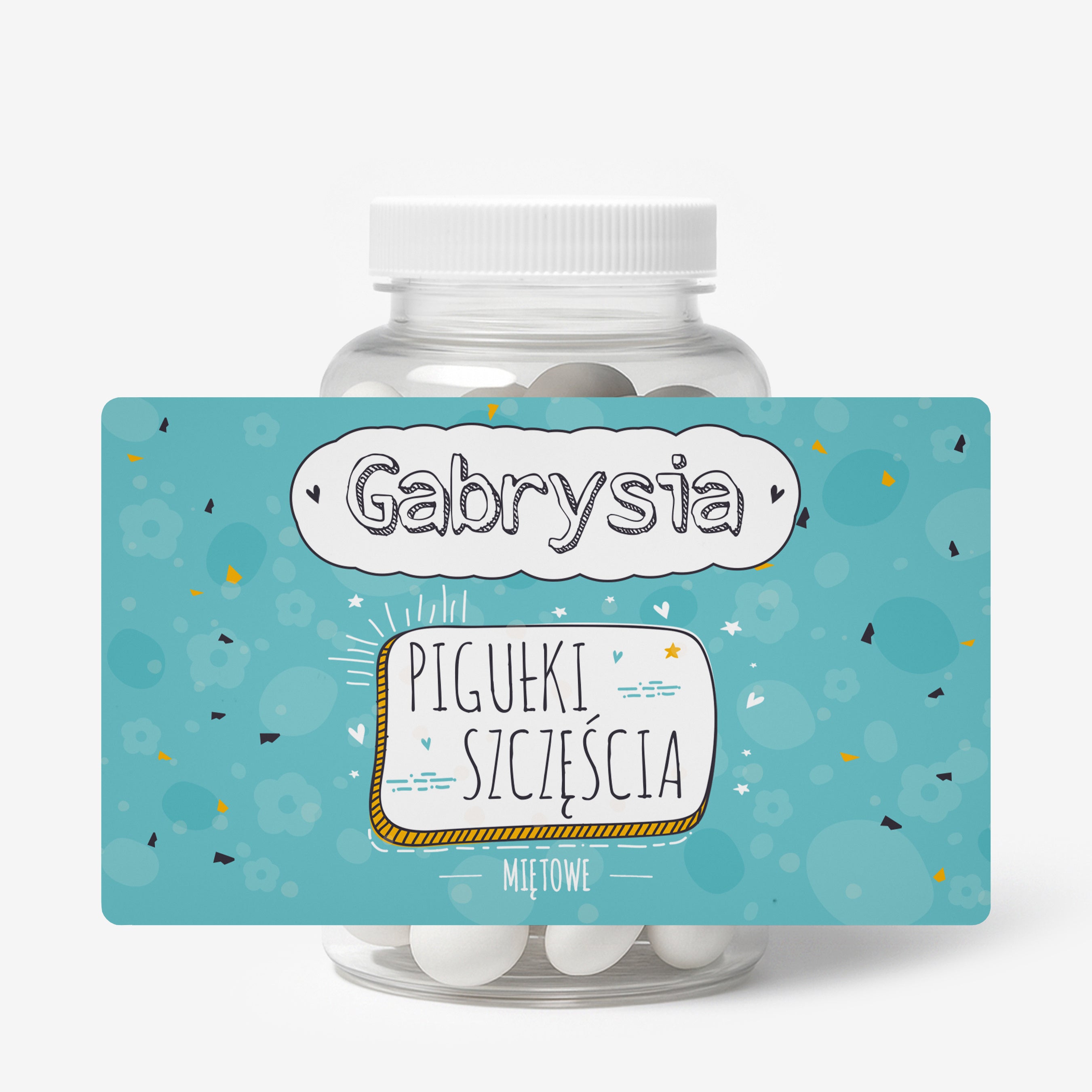 Zestaw cukierków miętowych z etykietą do personalizacji prezent dla przyjaciółki cukierki miętowe