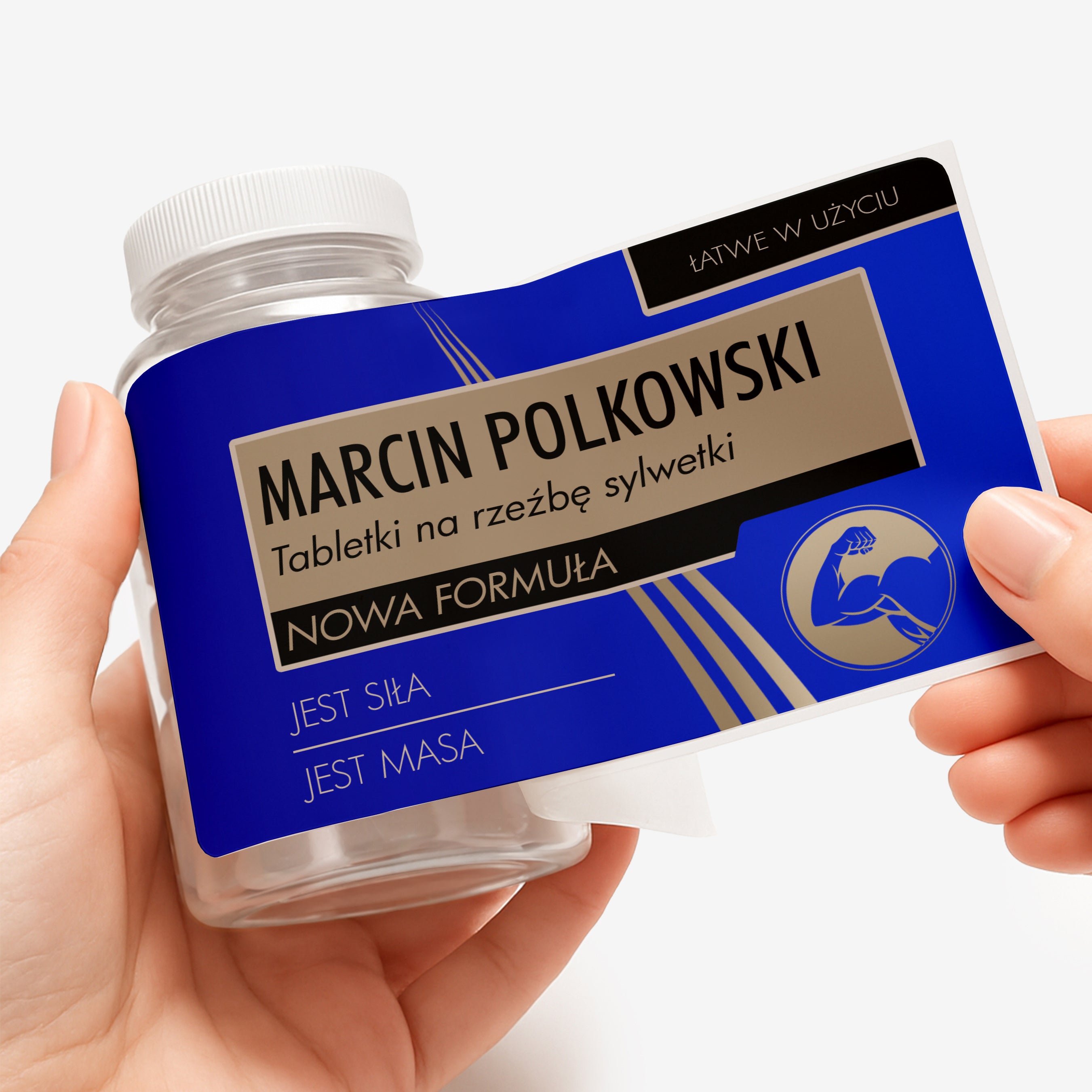 Personalizowany pojemnik na miętówki - Na rzeźbę sylwetki - prezent dla kulturysty