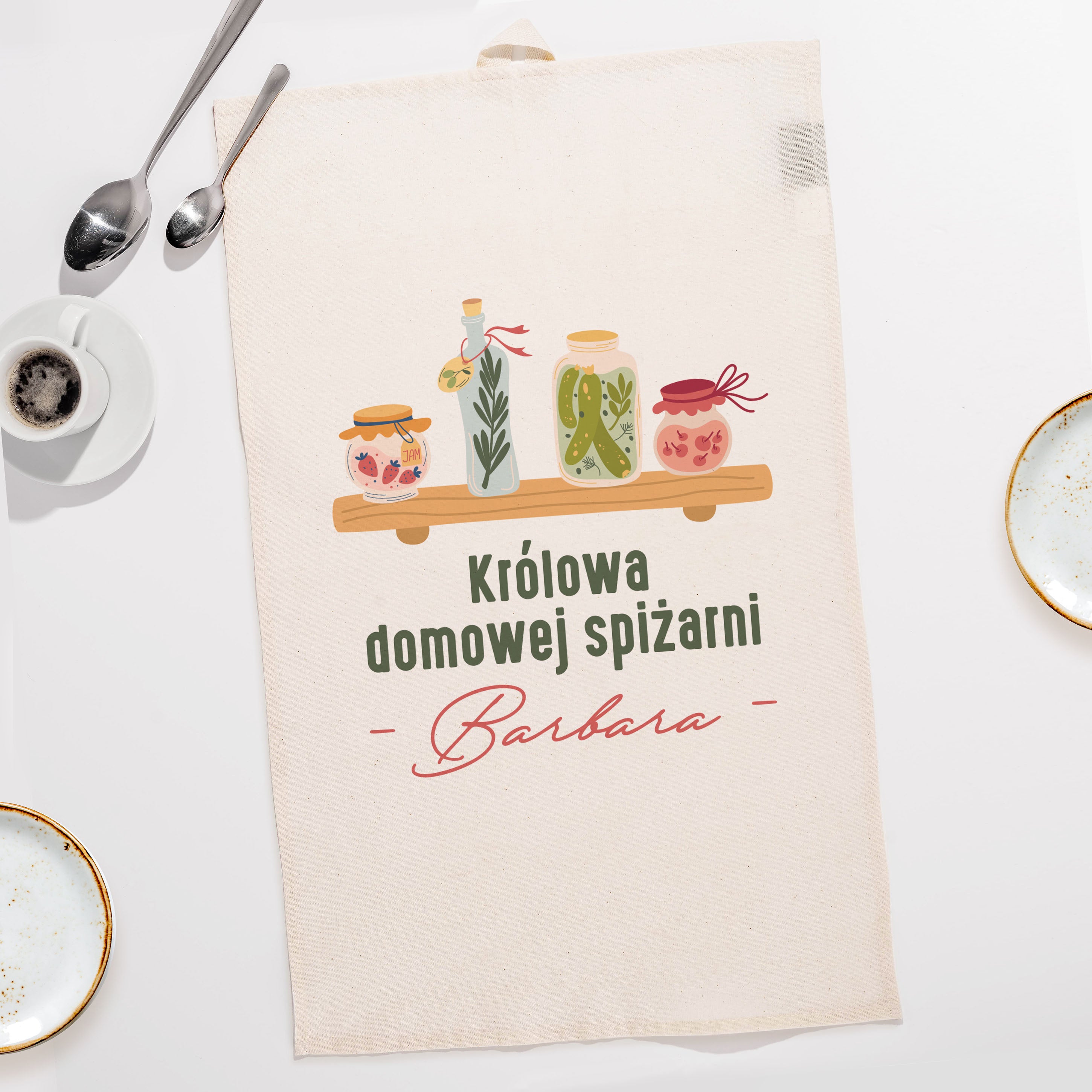 Personalizowana ścierka na prezent do kuchni - królowa spiżarni