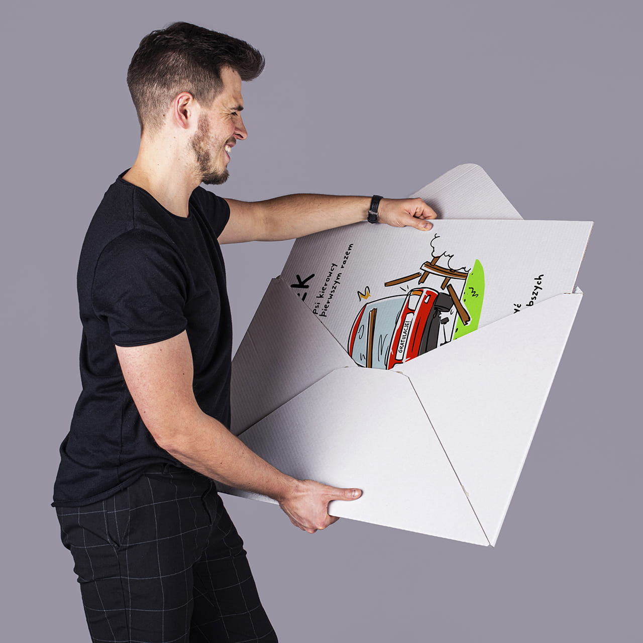 Kartka xxl za zdane prawo jazdy kartka gratulacyjna personalizowana kartka