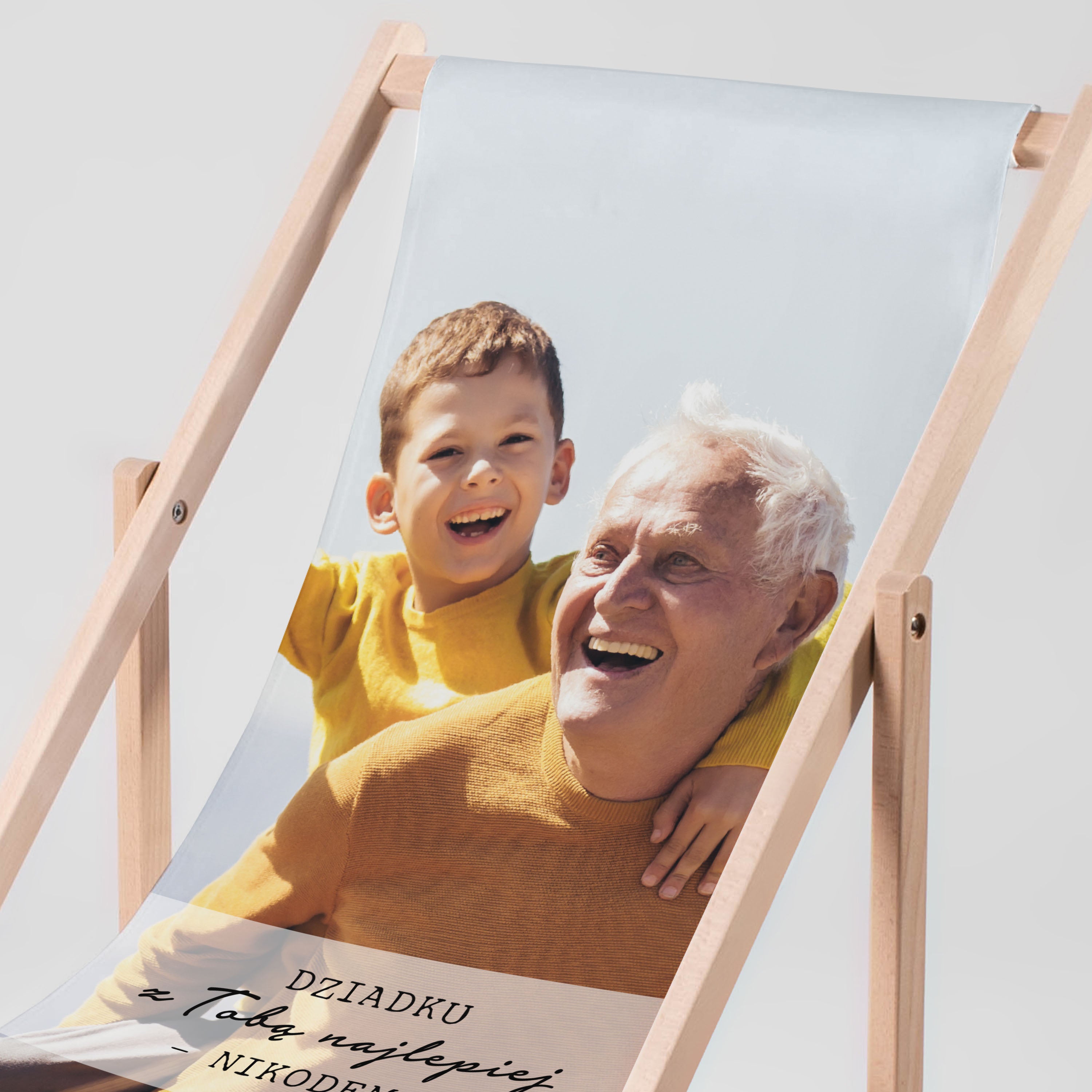 Leżak ze zdjęciem - Z Tobą Najlepiej - oryginalny prezent dla dziadka