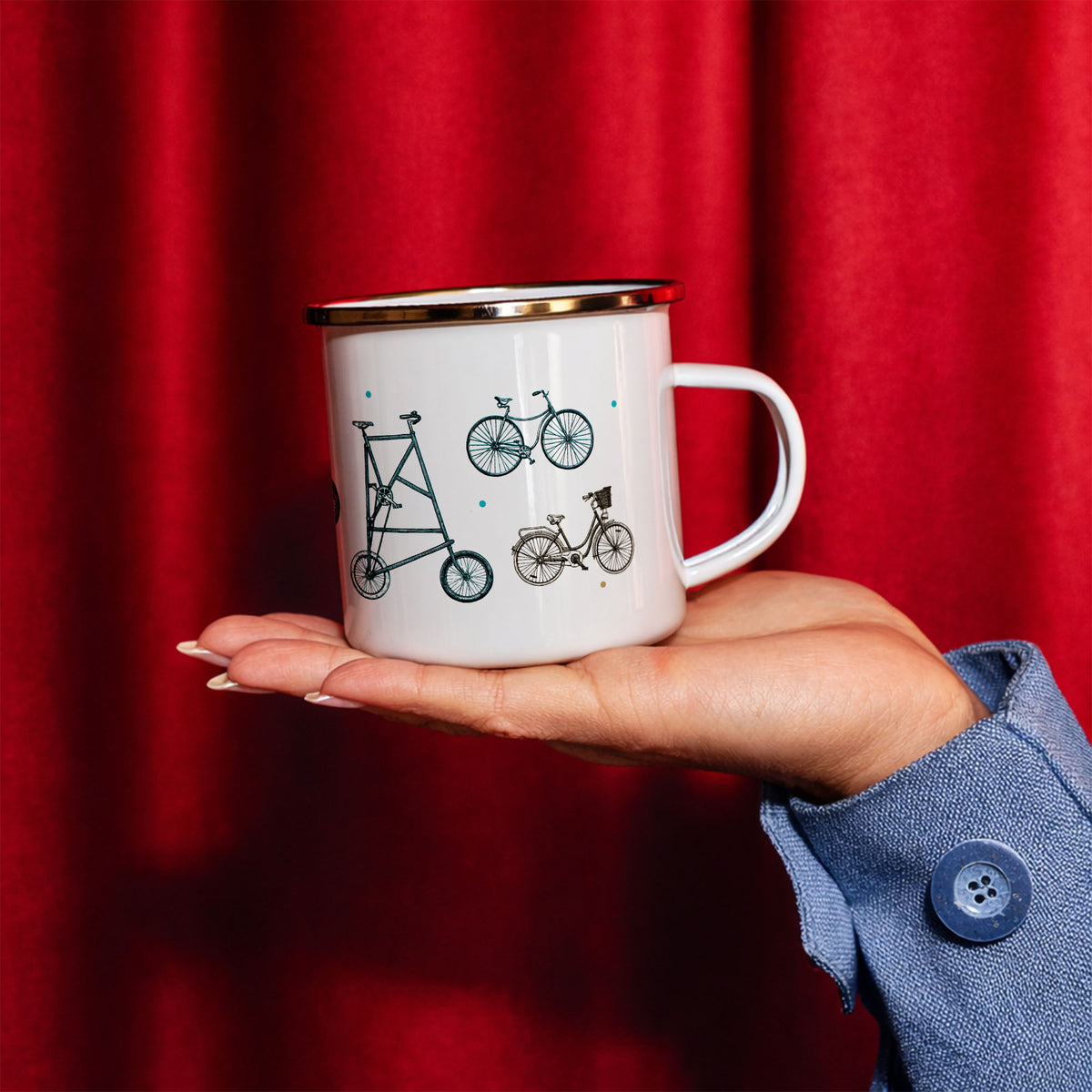 Emaillebecher - Geschenk für Fahrradliebhaber