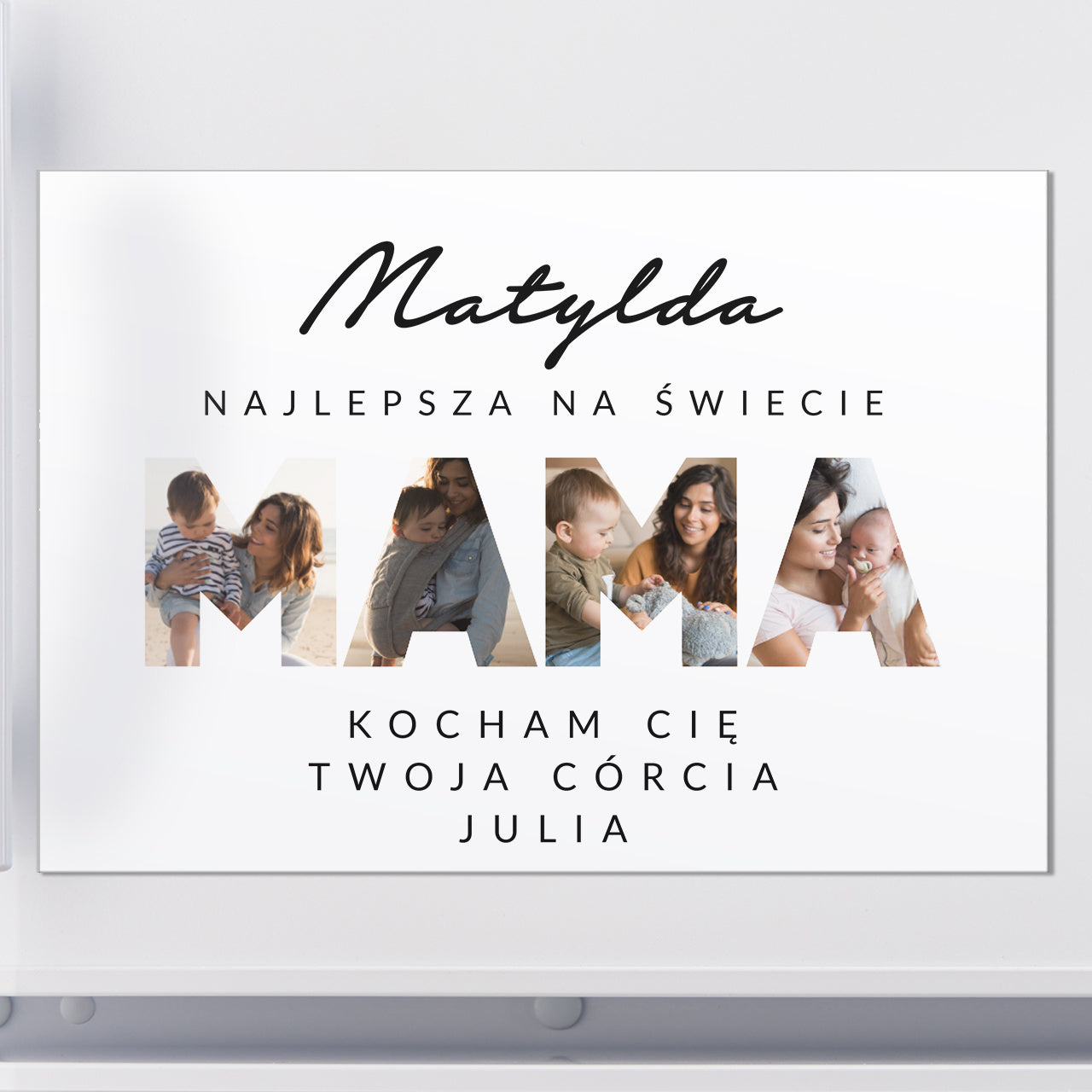 Personalizowany magnes na lodówkę - Kolaż Zdjęć Dla Mamy - upominek dla mamy magnes ze zdjęciami prezent dla mamy    