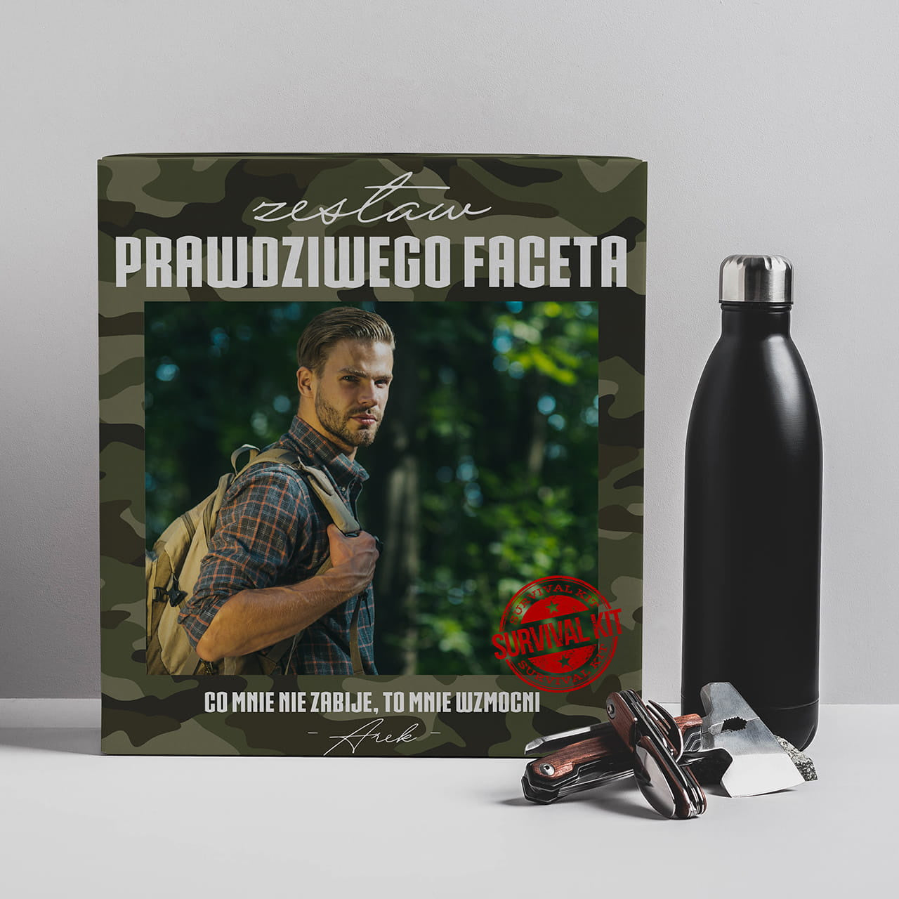 Zestaw do survivalu dla faceta