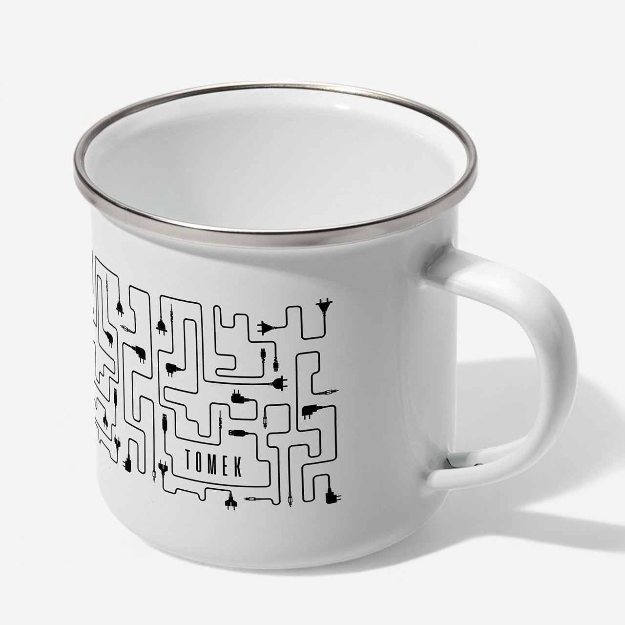 Emaliowany kubek dla informatyka - U Mnie Działa prezent dla informatyka kubek z grawerem prezent dla programisty