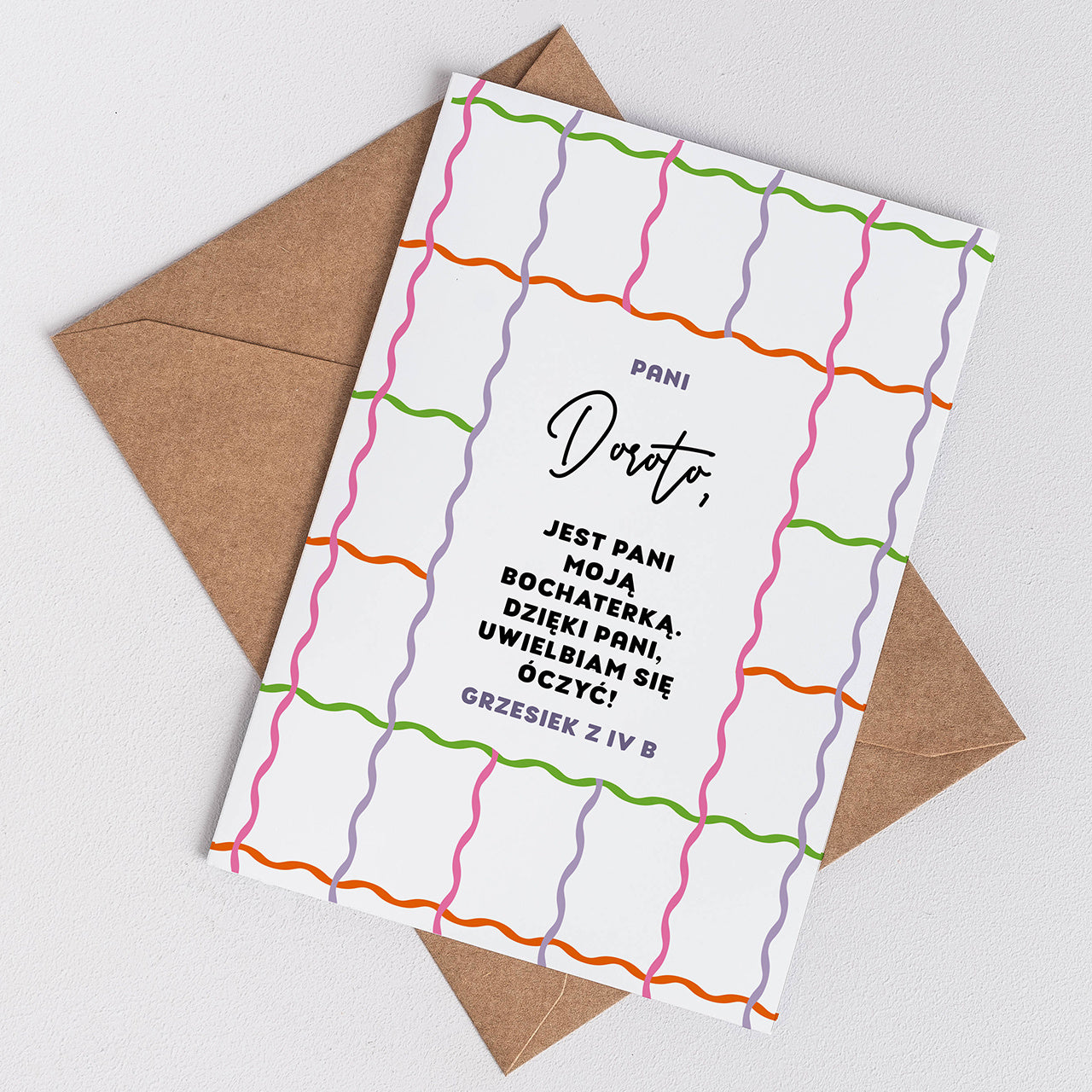 Śmieszna kartka dla nauczycielki kartka na Dzień Nauczyciela upominek dla nauczyciela