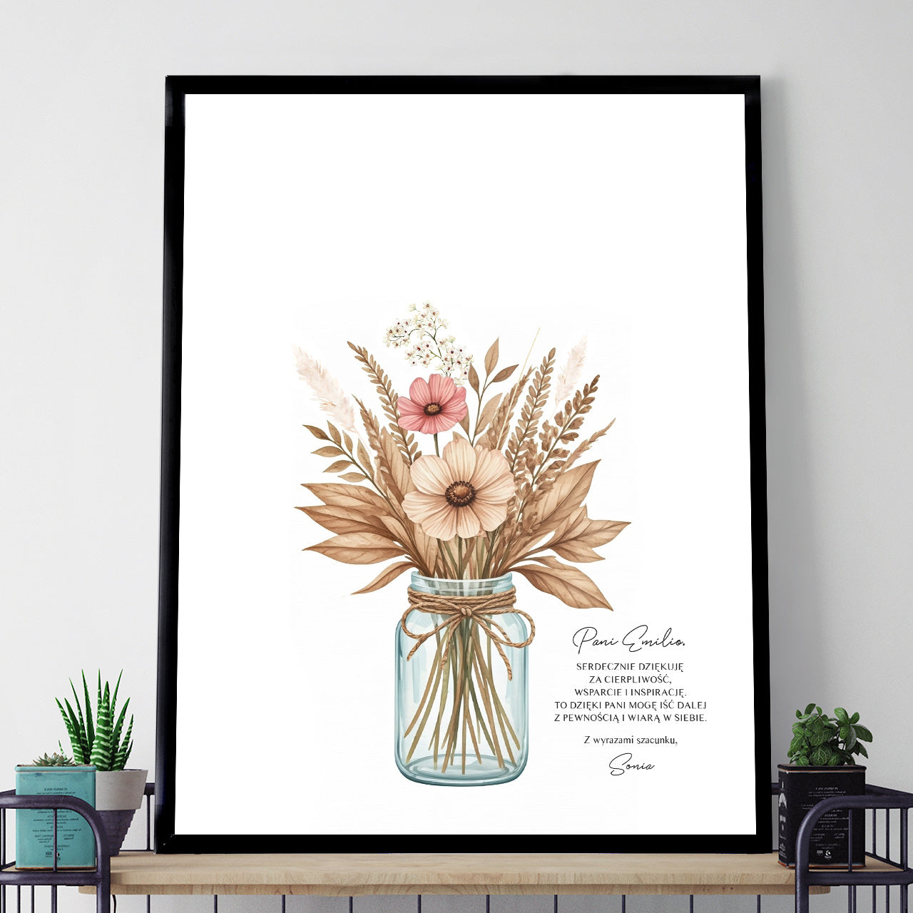 Plakat z odciskiem dłoni - podziękowanie od ucznia dla nauczyciela prezent dla nauczyciela na zakończenie roku