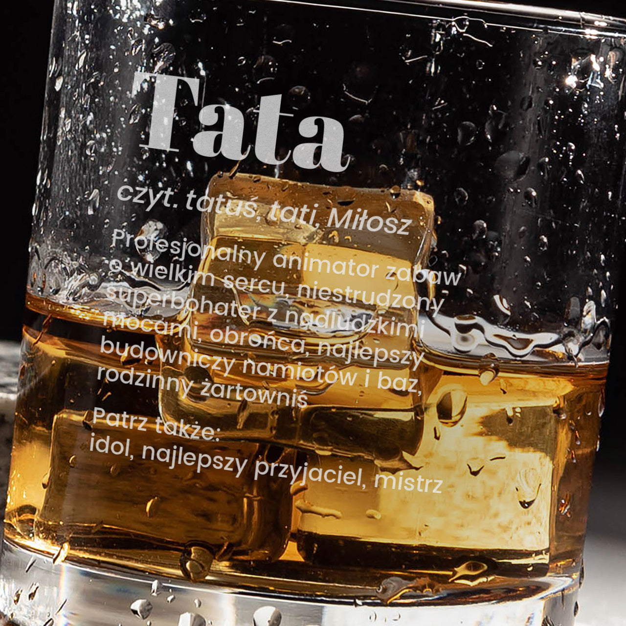 Grawerowana szklanka do whisky - prezent na Dzień Ojca