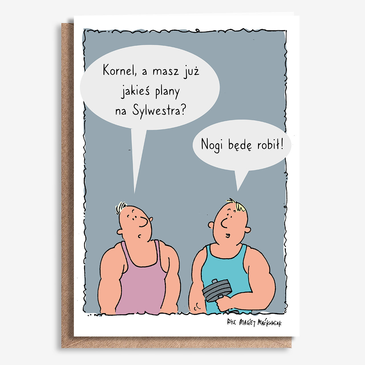 Śmieszna kartka dla chłopaka który chodzi na siłownię A4