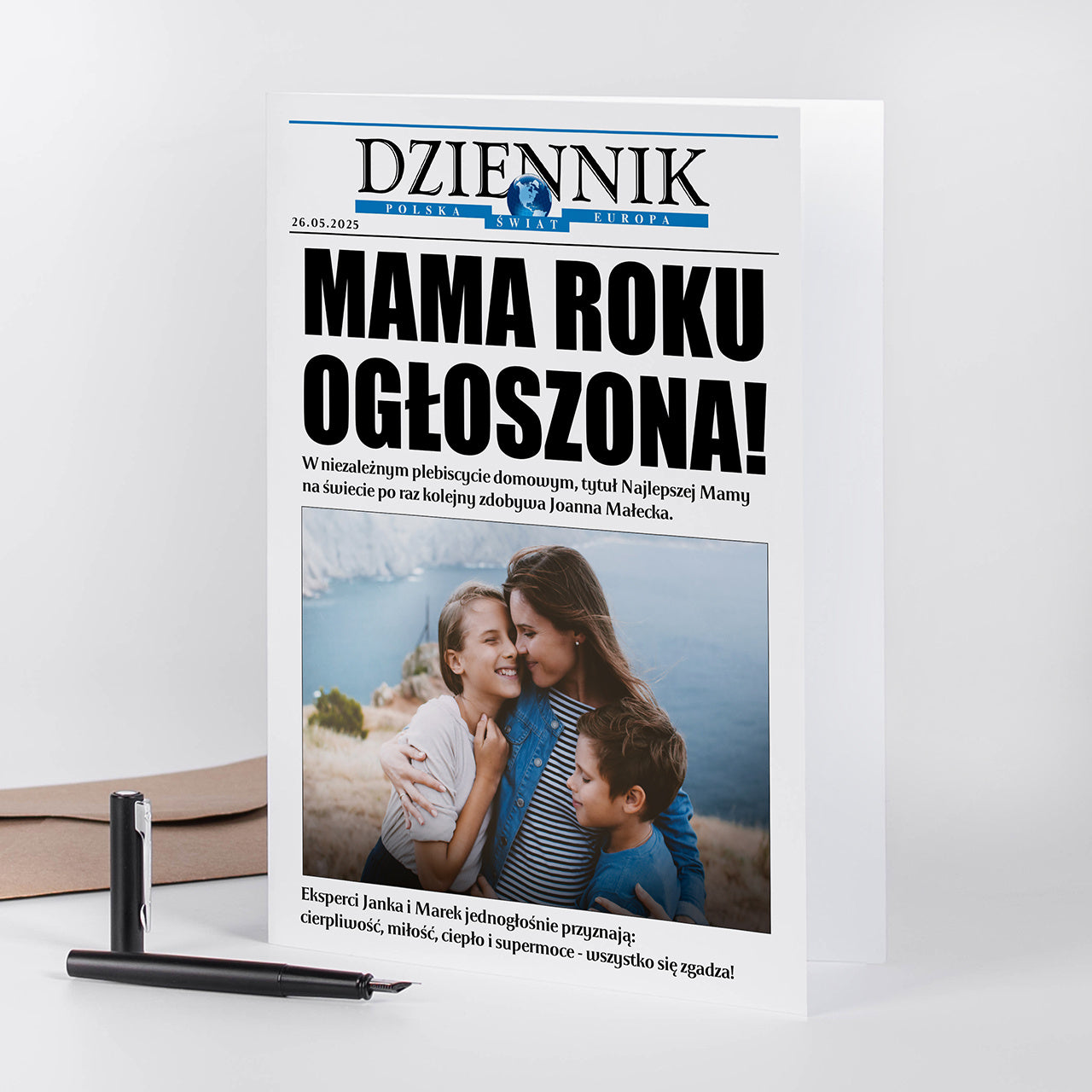 Kartka A4 ze zdjęciem na Dzień Mamy - mama roku upominek dla mamy na Dzień Mamy kartka personalizowana dla mamy