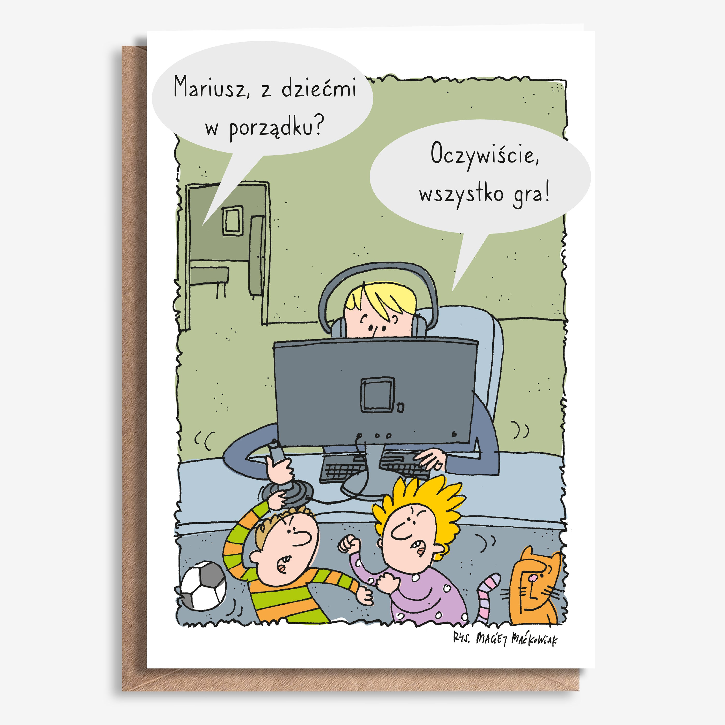 Personalizowana kartka dla taty gracza komputerowego - A4
