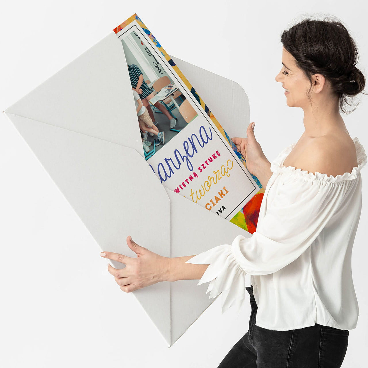 Duża kartka dla nauczyciela plastyki prezent na dzień nauczyciela kartka na dzień nauczyciela prezent dla plastyka