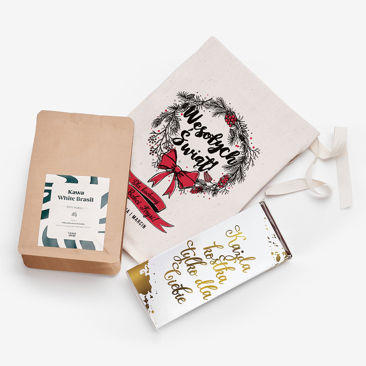 Kawa i czekolada na prezent - upominek świąteczny świąteczny zestaw prezentowy upominek na święta